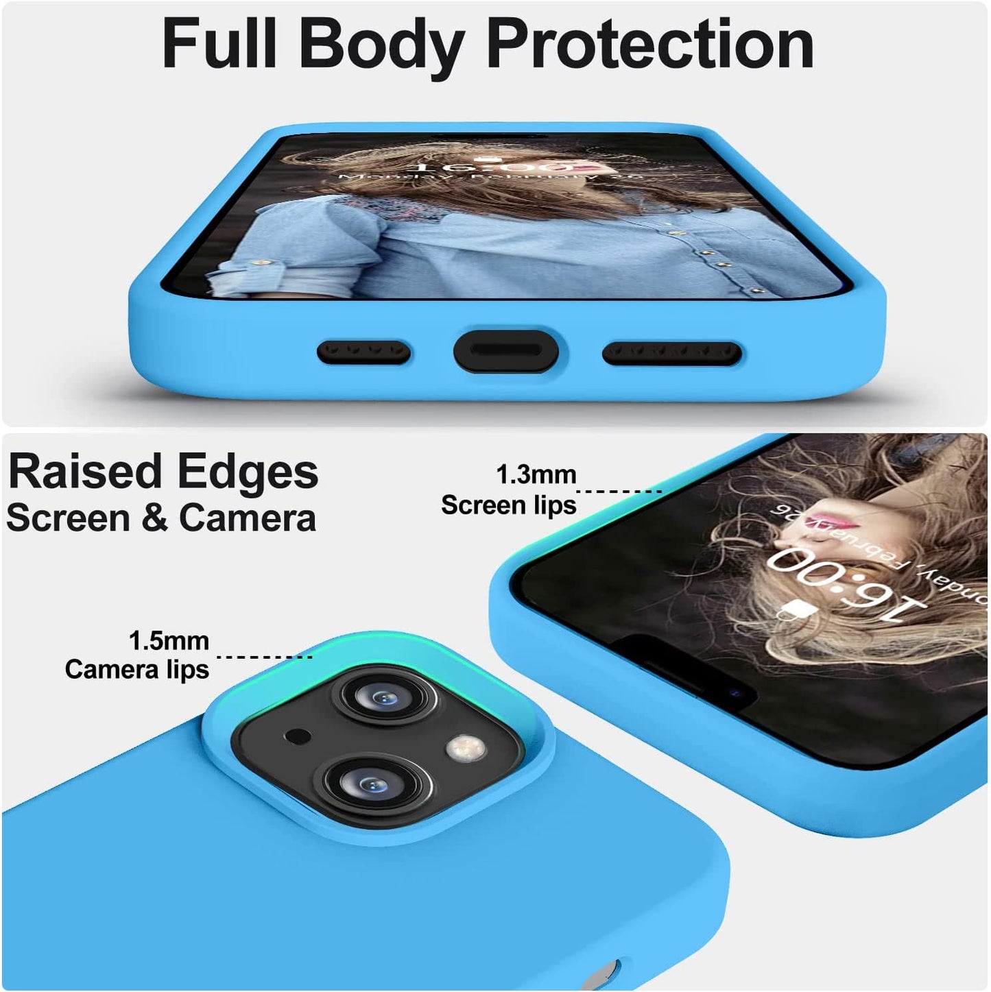 Vooii Compatible with Iphone 14 Case,[Silky Touch Premium Liquid Silicone] [Soft Anti-Scratch Microfiber Lining], Ultra Slim Shockproof Protective Case for Iphone 14 - Blue  Vooii   