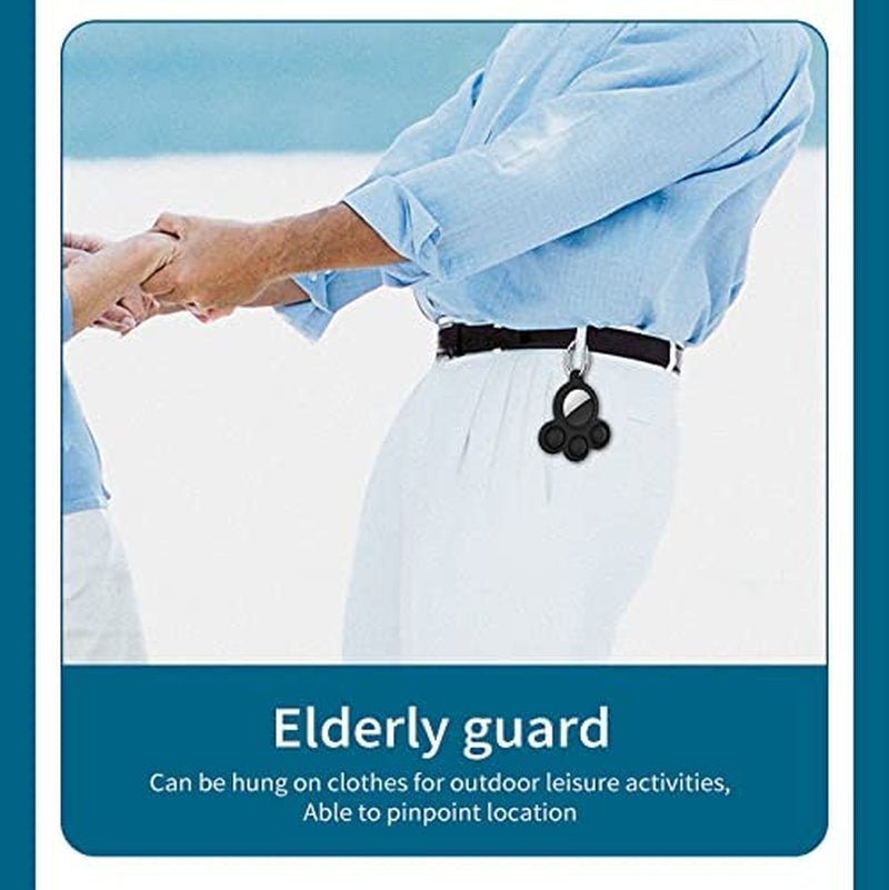 2 Pack Airtag Holder Compatible for Apple Air Tag Case Silicone Pet Dog Cat Collar and Kids Pop Bubble Fidget Sensory Toys Anti-Scratch (Black and White)  D&E Imports Inc.   