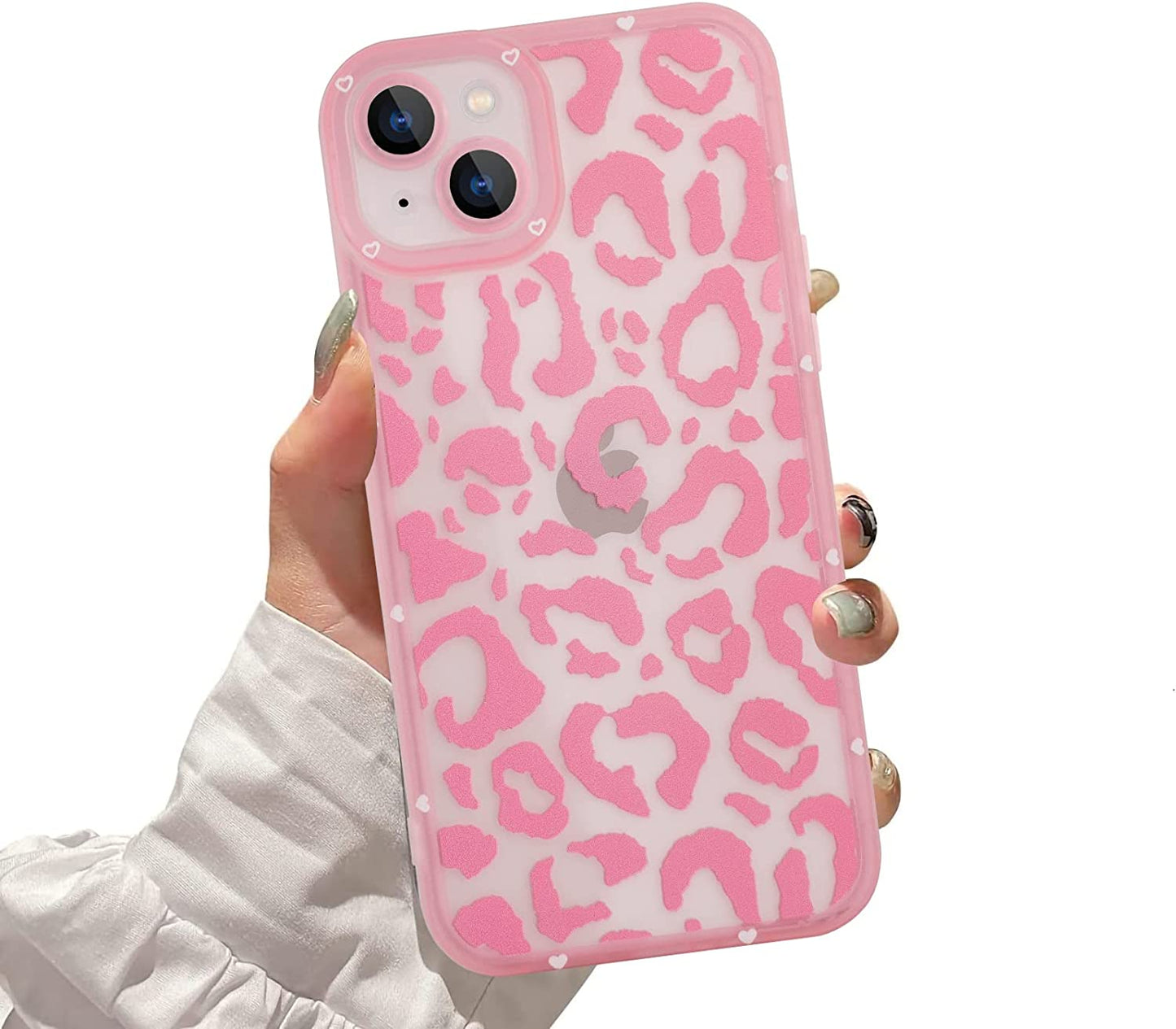 ZIYE for Iphone 13 Case Pink Leopard Pattern Clear Phone Case with Camera Protection,Silicone TPU Phone Protective Cover Cheetah Design Cases Compatible with Iphone 13 6.1 Inch  ZIYE   