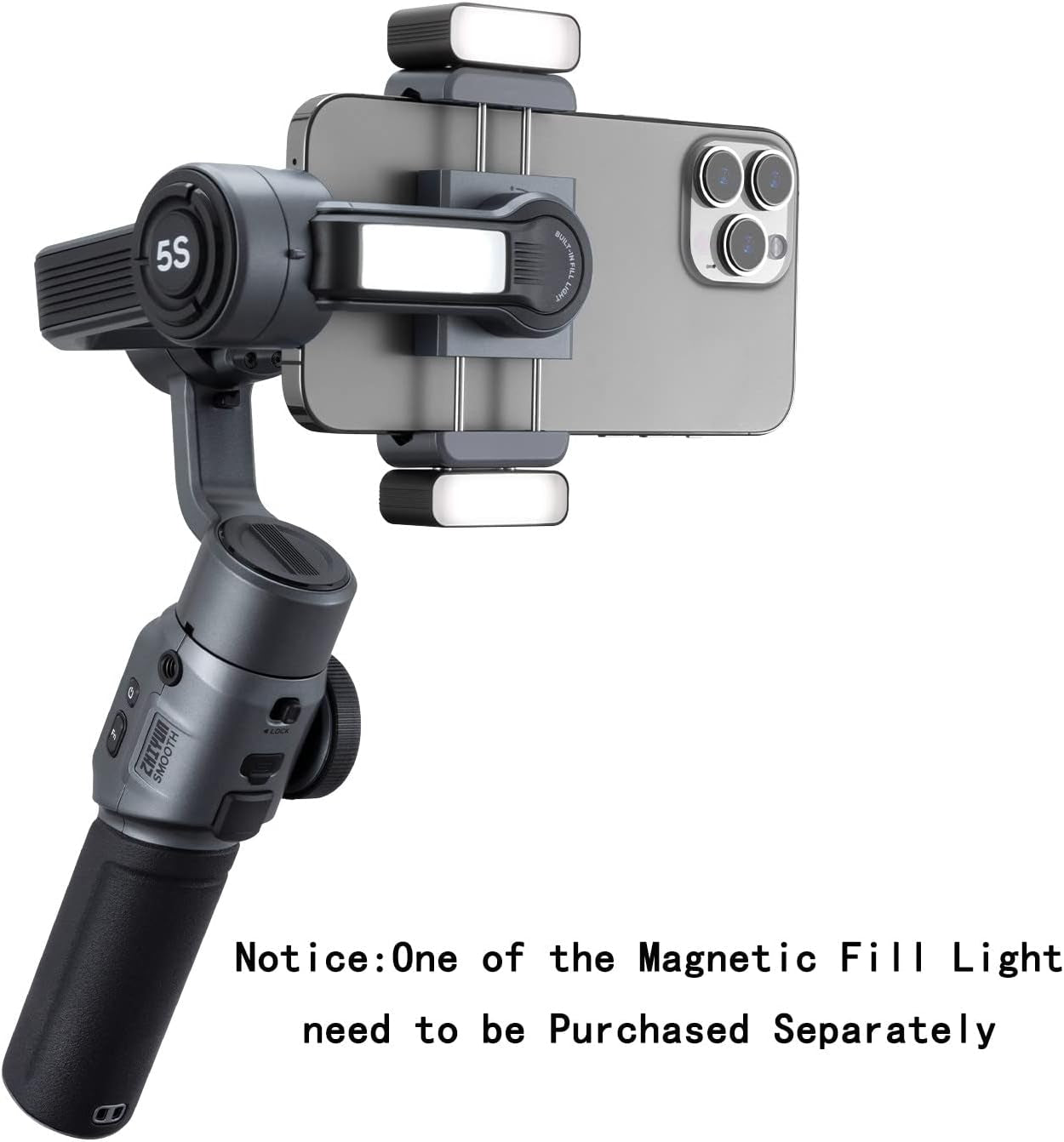 Zhiyun Smooth 5S Combo Zhiyun Smooth 5 Upgrade Vesion with Magnetic Fill Light Gimbal Stabilizer for Smartphone,3-Axis Phone Gimbal for Iphone 14 13 12 11 Pro Max SE2 XS XR X 8 plus Android Cell Phone  zhi yun   