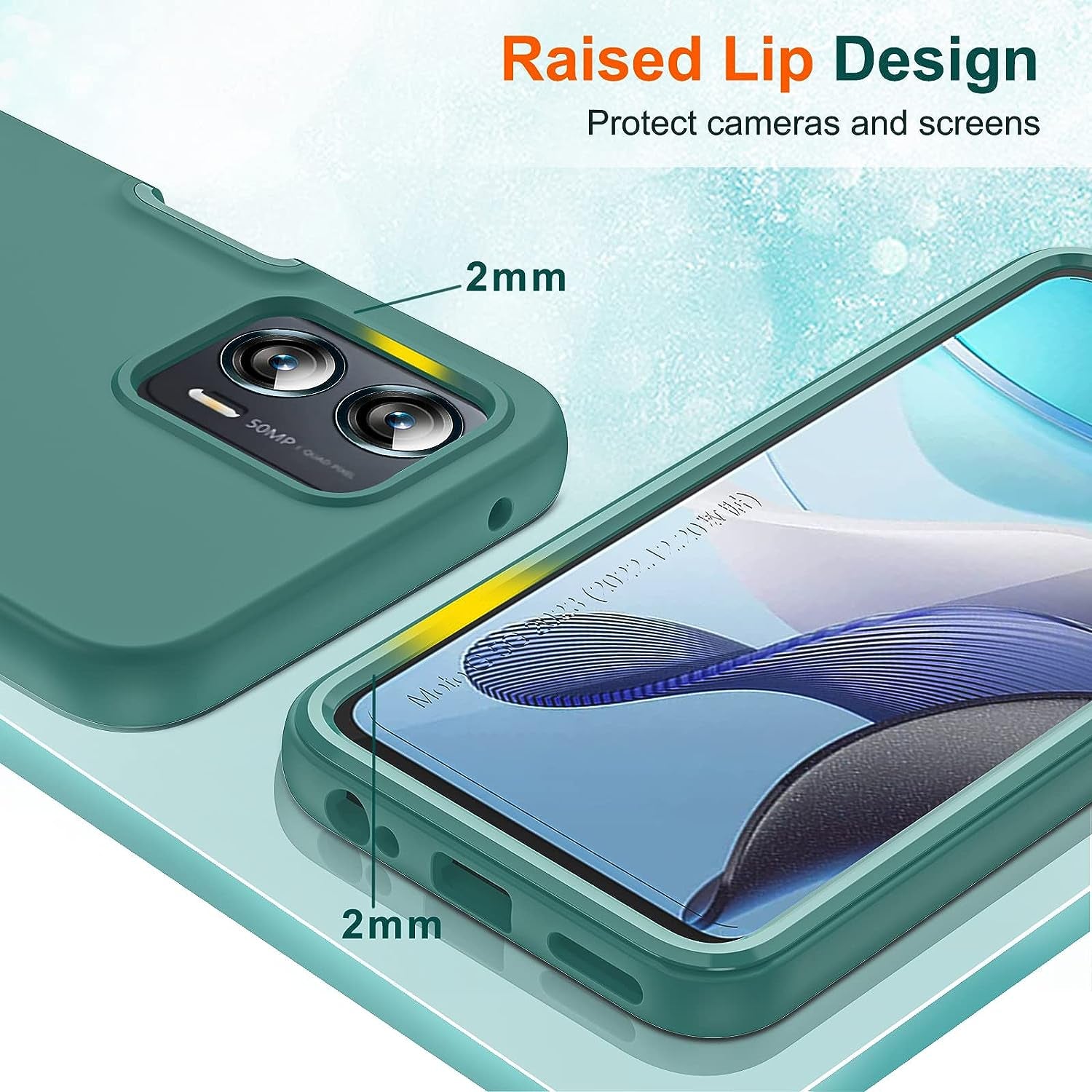 Leyi for Moto G Power 5G 2023 Case, Motorola G 5G 2023 Case with [2 X Tempered Glass Screen Protector], Full-Body Shockproof Soft Liquid Silicone Protective Phone Cover Case for G 5G 2023, Green  LeYi   