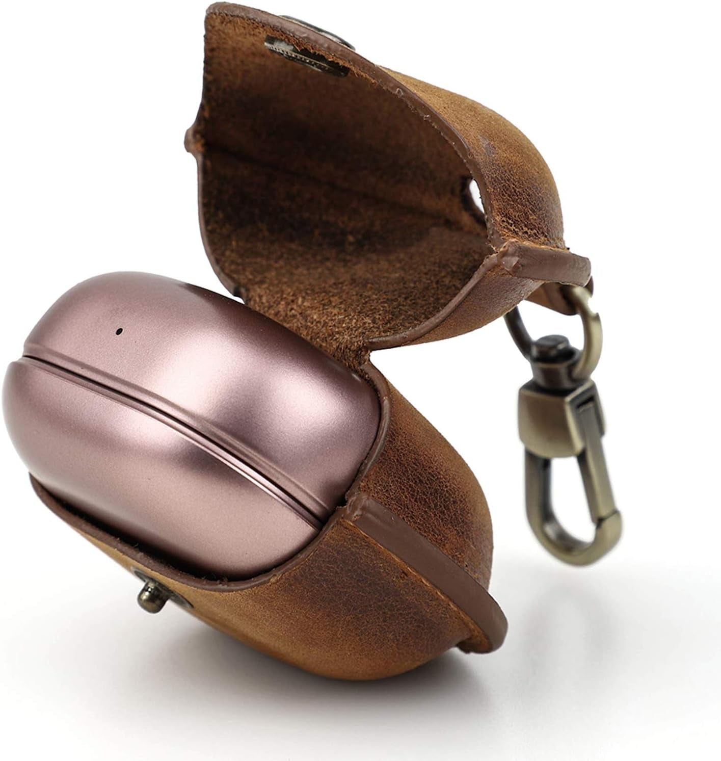 Kryfa Leather Case Compatible with Samsung Galaxy Buds 2 / Galaxy Buds Pro 2021, Galaxy Buds Live Protective Case with Keychain, Galaxy Earbuds Case Cover (Coffee)  ilmobile   