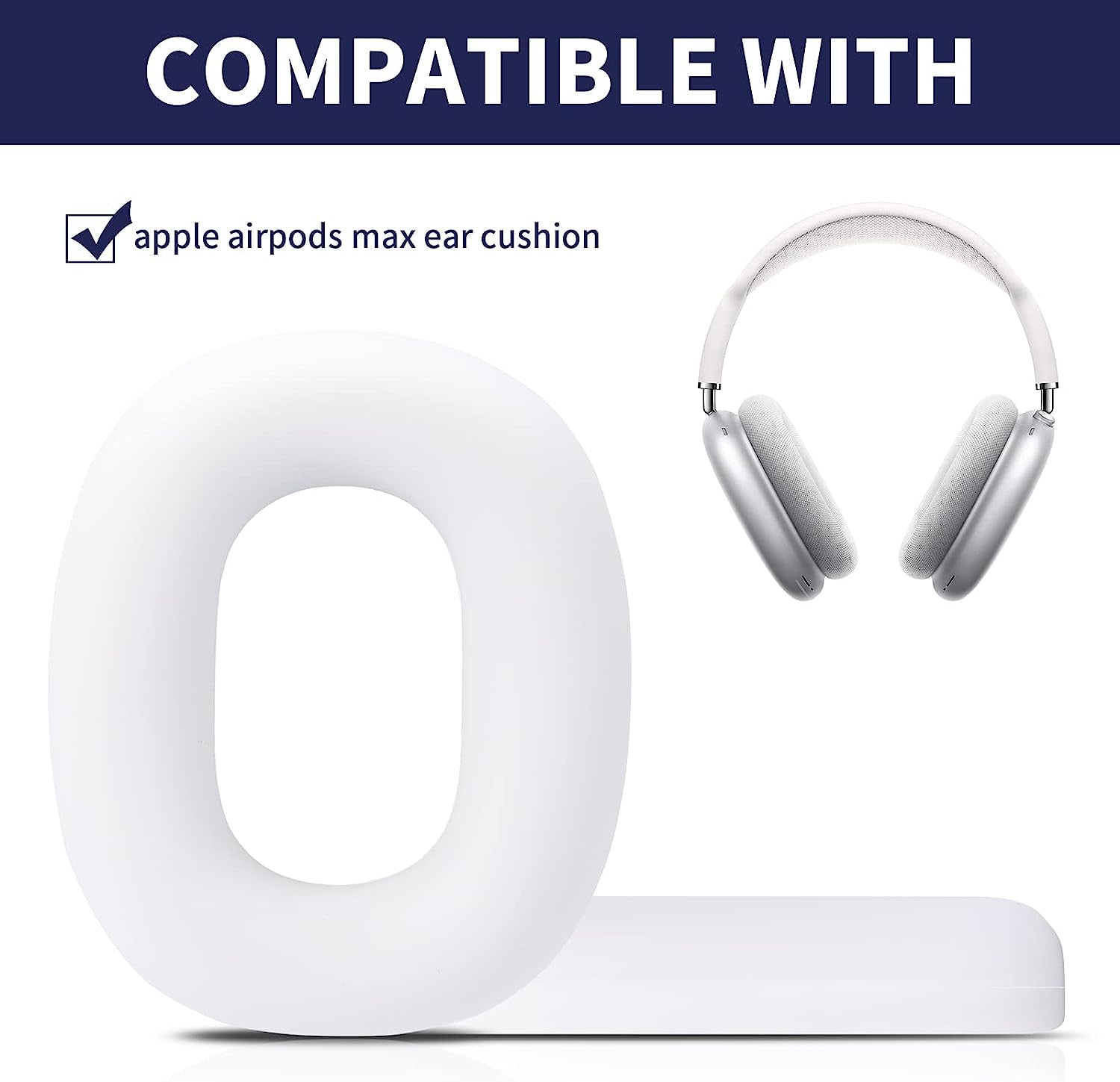 Damex Silicone Earpads Protector, Compatible with Airpods Max Ear Pad (White)  nakuya   