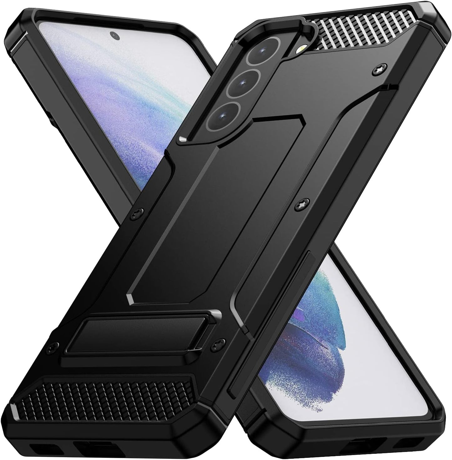 MMHUO for Samsung Galaxy S21 Case,Dual Layer Military Grade Drop Protection Galaxy S21 Case with Built in Kickstand Shockproof Protective Phone Case for Samsung Galaxy S21 5G,Red  MMHUO Black  