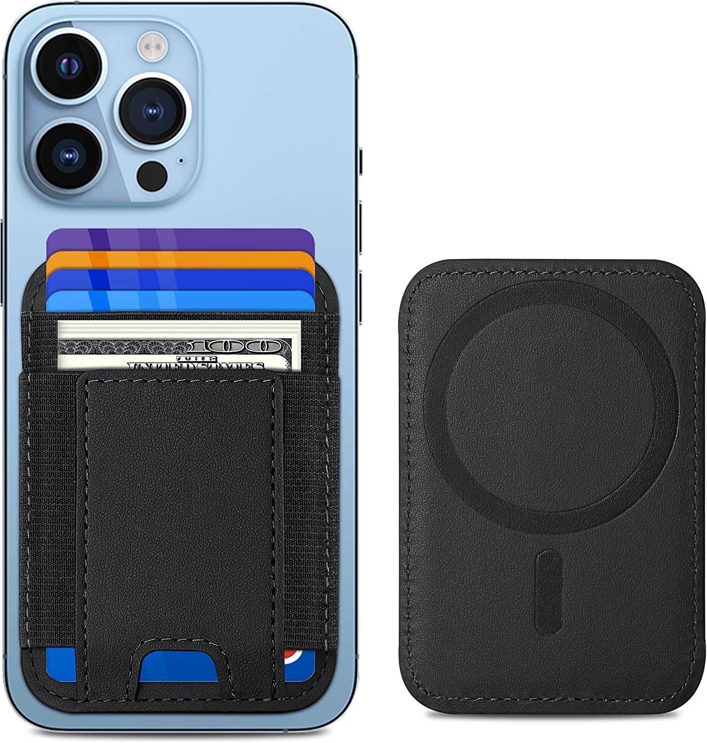 Upgraded Magnetic Wallet, Magsafe Wallet for Apple Iphone 14/13/12 Series, Leather Wallet for Magsafe, Magnetic Phone Wallet for Iphone 14 Pro Max/14 Pro/14/14 Plus/13/12 Series, Hold 7 Cards, Black  ExtreLife   