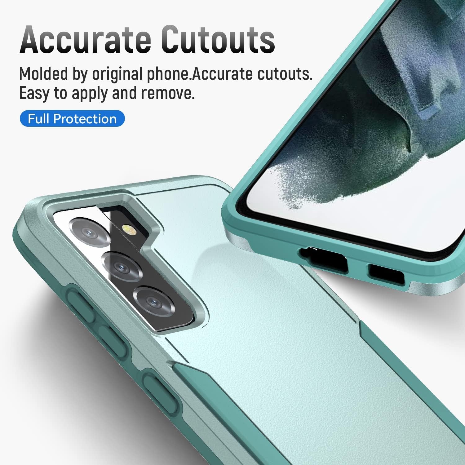 For Samsung Galaxy S21 Case, Galaxy S21 Case with HD Screen Protector [Military Grade Drop Tested] Heavy-Duty Tough Rugged Shockproof Protective Case for S21, Green  BOYOSS   