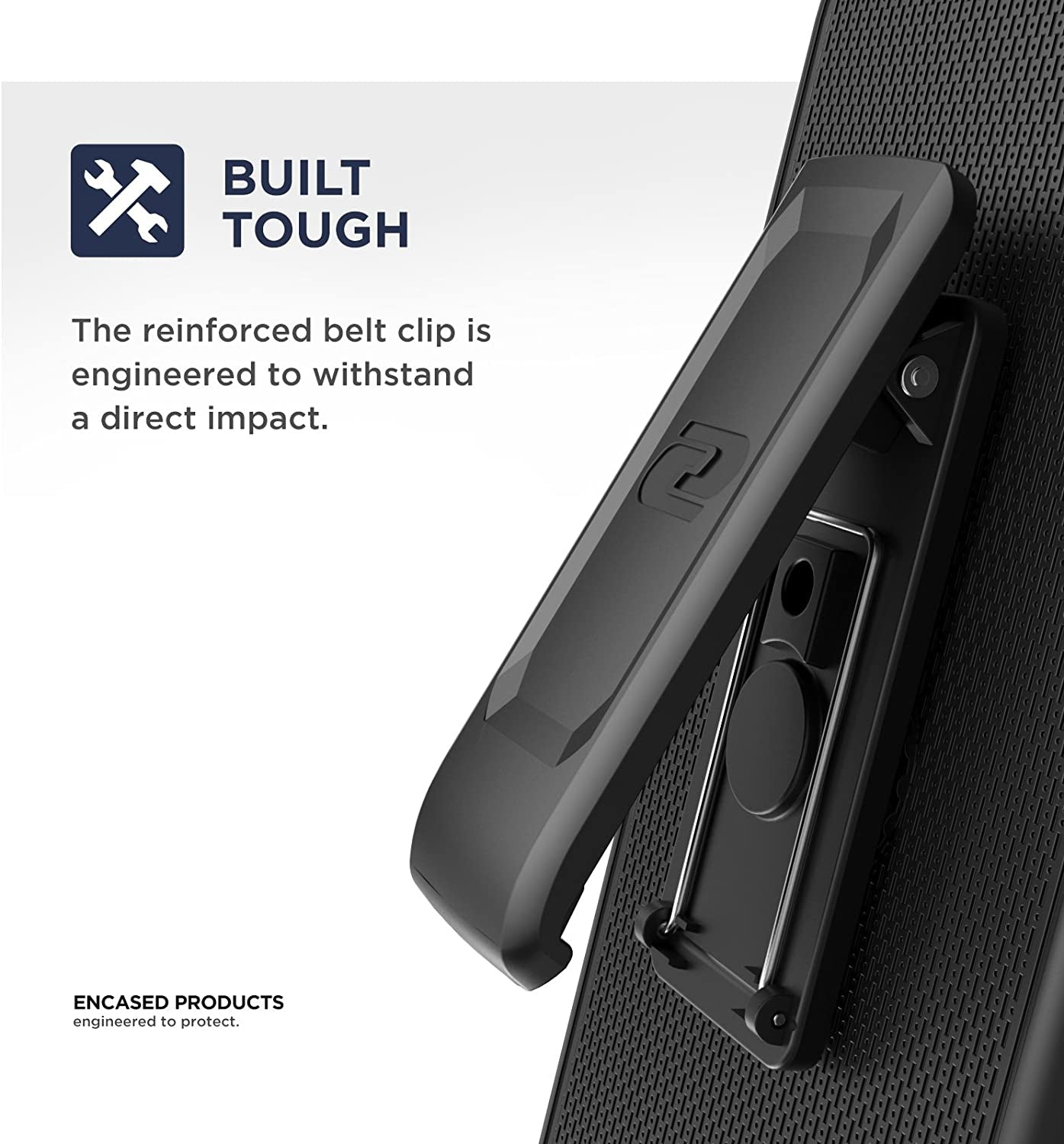 Encased Belt Clip Case Compatible with LG G8 Thinq (2019 Duraclip) Slim Grip Cover W/Holster (Black)  Encased   