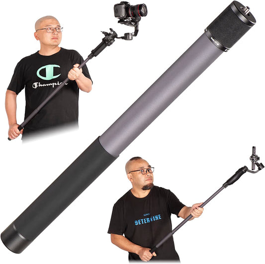 Gimbal Extension Pole,Lightweight and Strong 3 Section Camera Extension Pole Universal Compatible with Digtital Camera Iphone Smartphone Gimbal Stabilizer Camera Pole  Zelnoox   