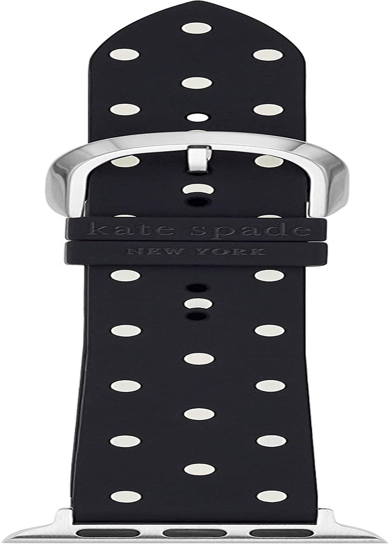 Kate Spade New York Interchangeable Silicone Band Compatible with Your 38/40Mm Apple Watch- Straps for Apple Watch Series 8/7/6/5/4/3/2/1/SE  kate spade new york Black/White Dot1  