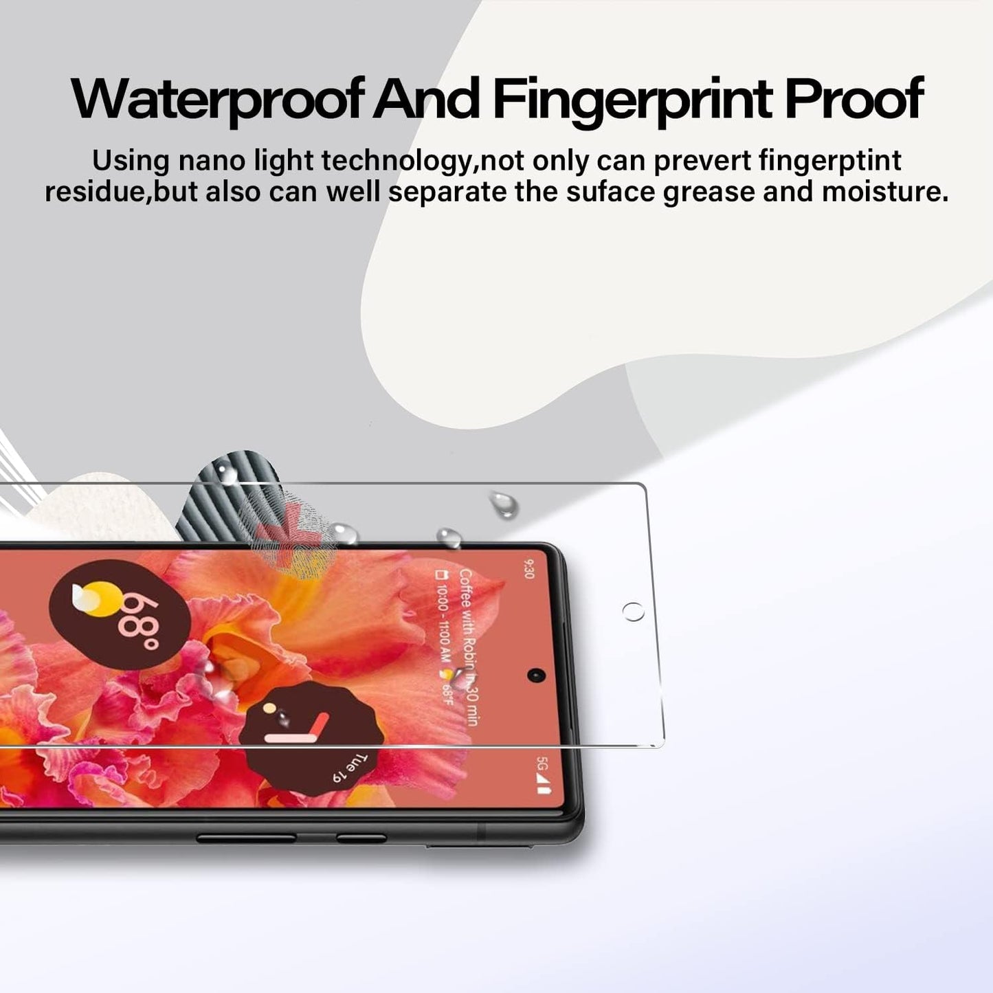 Pixel 6 Tempered Glass Screen Protector + Camera Lens Protector [ 2 + 2 Pack ][Fingerprint Unlock] [Anti-Scratch] [Case Friendly] HD Clear Protective Film for Google Pixel 6  BIGFACE   