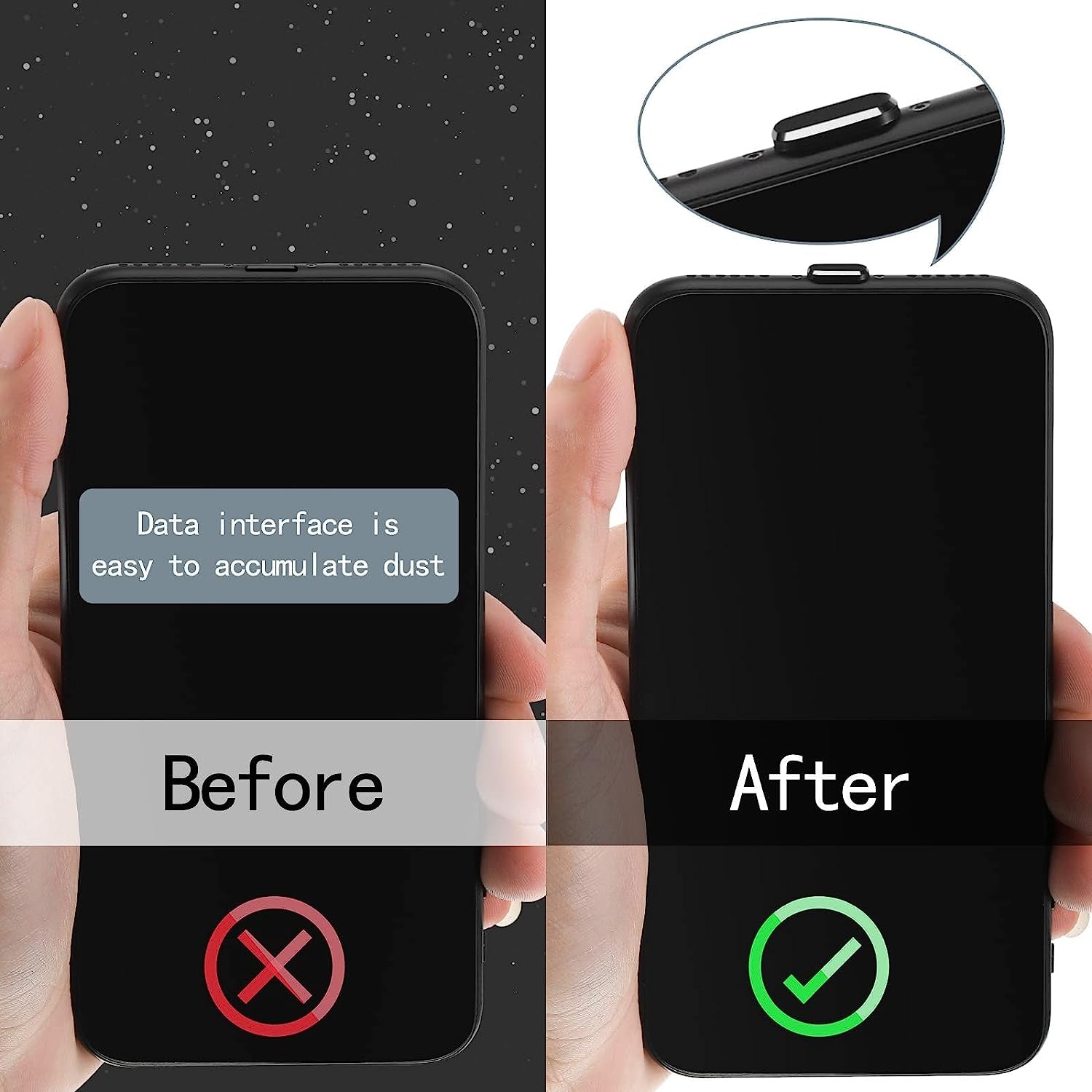 4 Pieces anti Dust Plugs,Iphone Plug Cover Iphone 7 plus Charger Plug Protector Iphone Dust Plug Charger Protector Charging Dust Cover Compatible Iphone 7, 8,11, 12, Max/X/Xs/Xr, Plus(Black)  Hi.FANCY   