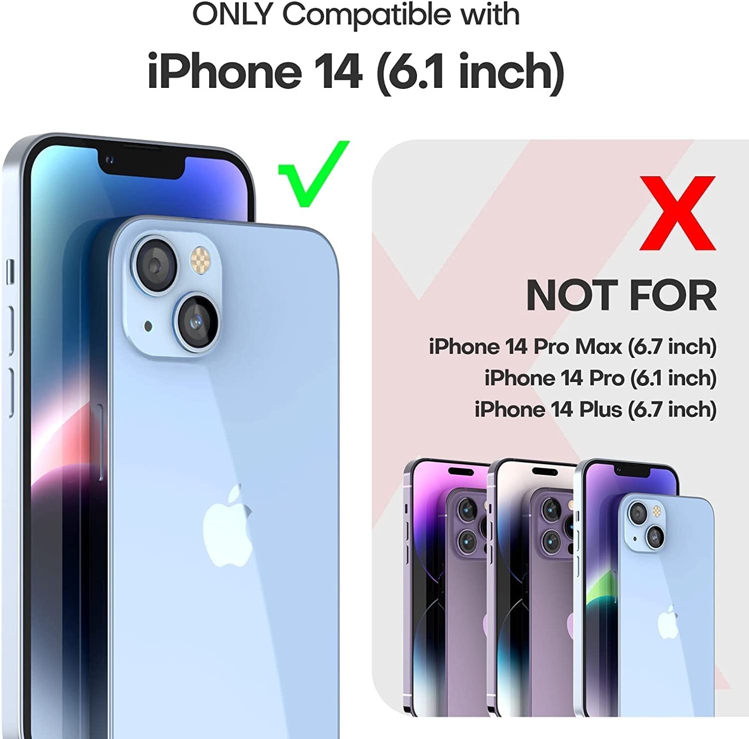 Ezanmull for Iphone 14 Case, [Shockproof] [Dropproof] [Full-Body] [2+Tempered Glass Screen Protector + 2+Tempered Camera Lens Protector] Protection Phone Case for Apple Iphone 14 (Black)  Ezanmull   