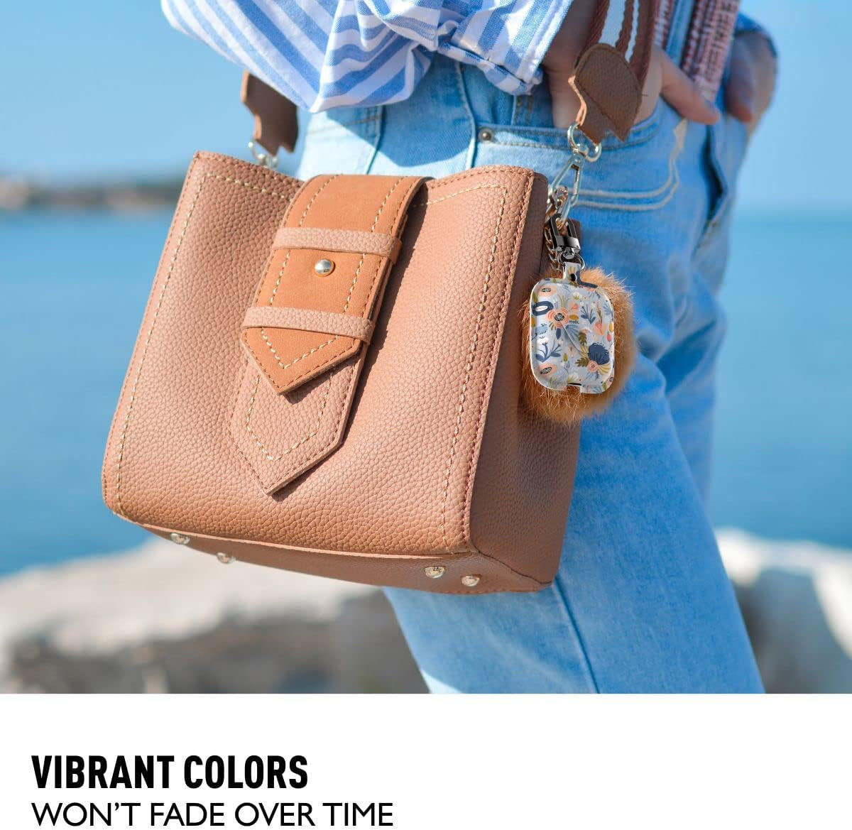 Wenew Leather Case for Airpods 1 & 2, Airpods 2 Case with Snap Closure Airpods Leathe Case for Women with Clip (Blue)  wenew   