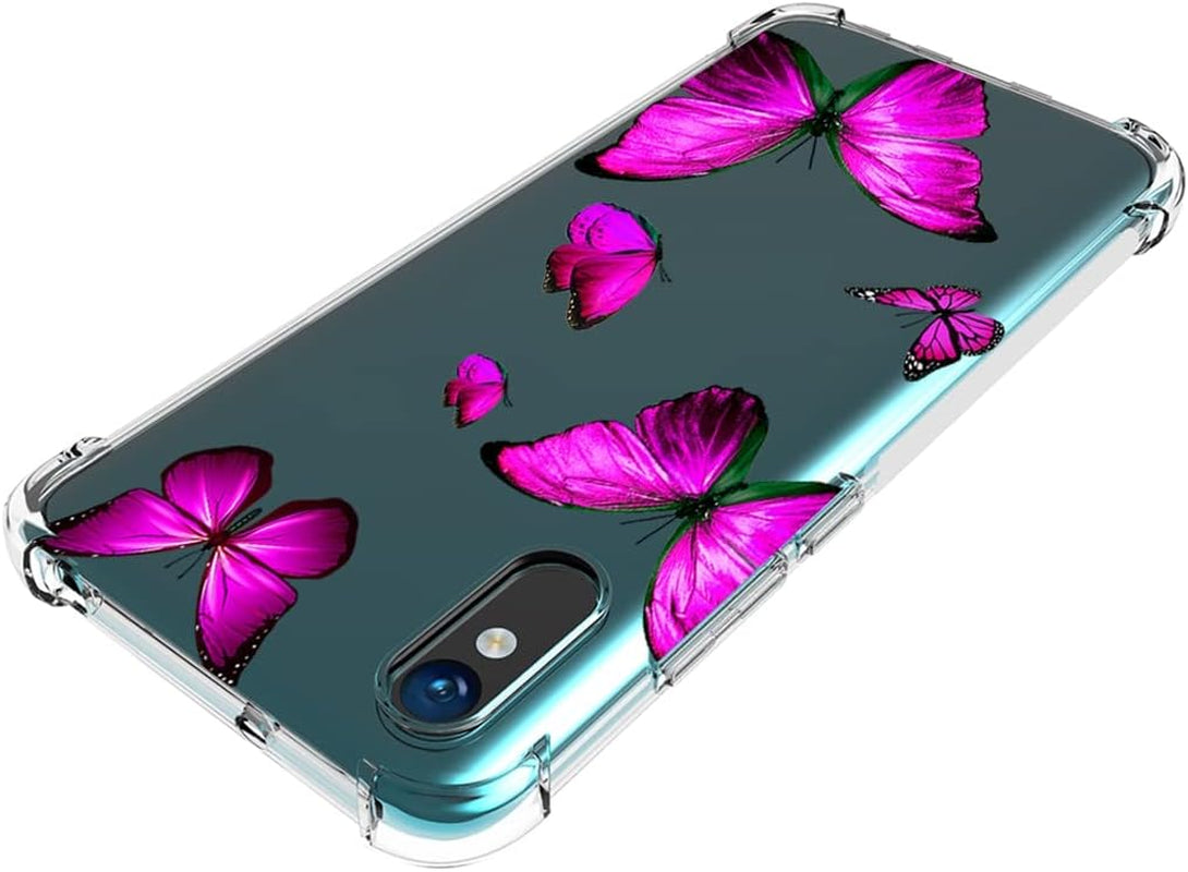 Zoeirc Case for Redmi 9A M2006C3Lg/Redmi 9I M2006C3LII Clear Case for Girls Women, Soft TPU Shockproof Protective Transparent Case Cover for Xiaomi Redmi 9A (Rose Butterfly)  Zoeirc   