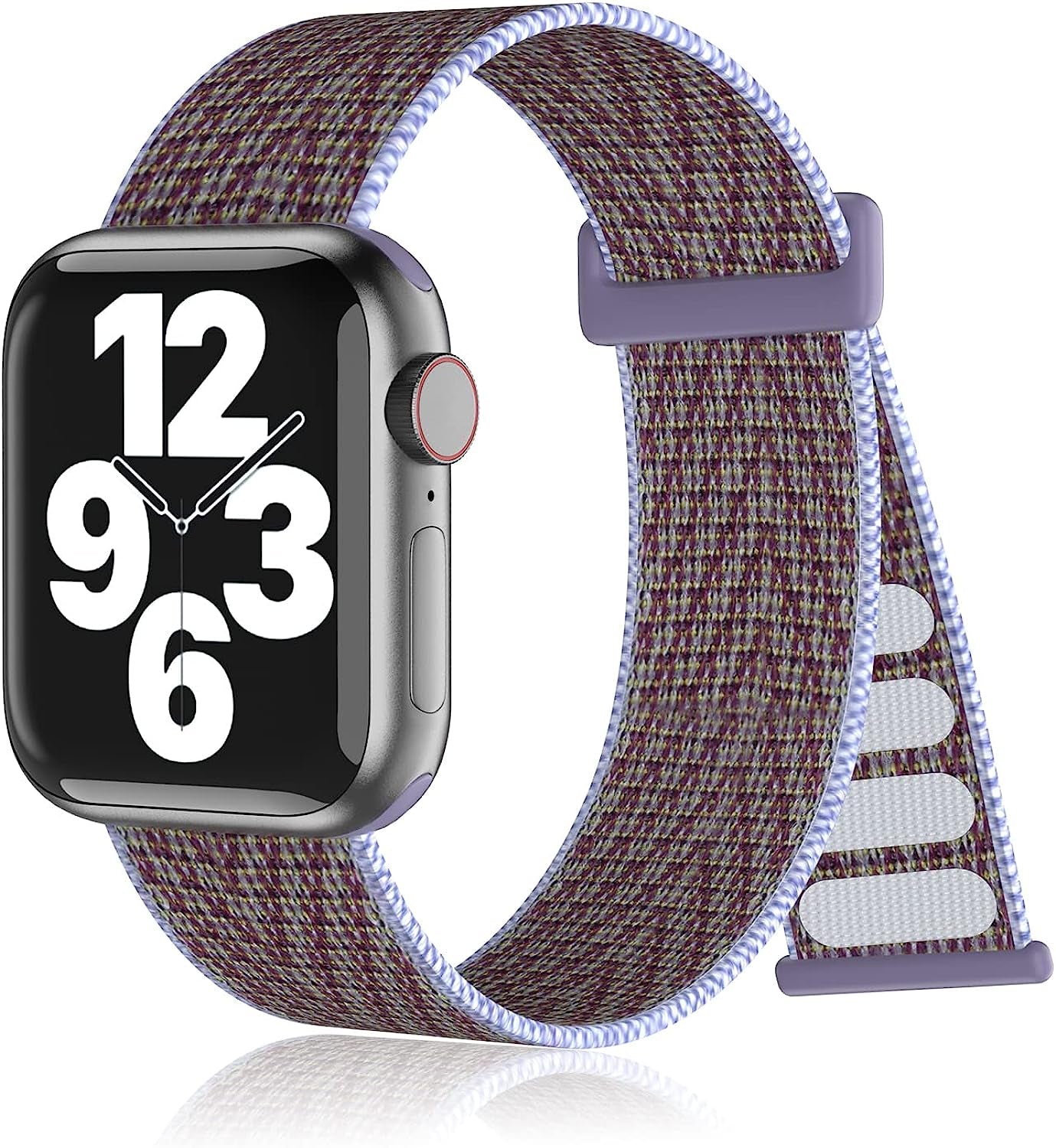 Nylon Sport Loop Bands Compatible with Apple Watch Band for Women Men, Stretchy Elastic Braided Replacement Straps for Iwatch Series 6 7 5 4 3 2 1 SE  N-Hocezyg Lilac 38mm/40mm/41mm 