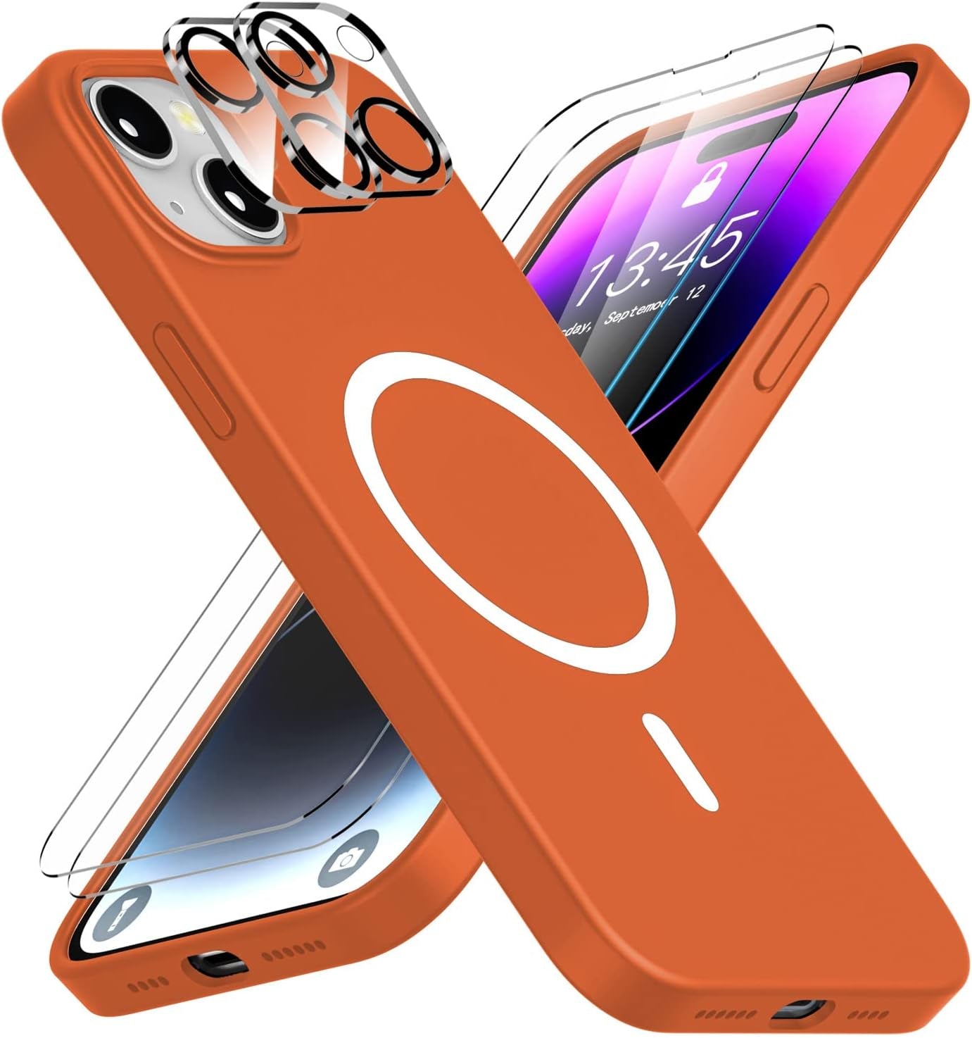 Jaroco for Iphone 14 Pro Case, [Military Grade Drop Protection] [2 Pcs Screen Protector & Camera Lens Protector] Full-Body Shockproof Protective for Iphone 14 Pro Phone Case 6.1 Inch (Red)  jaroco Papaya Orange Iphone 14 Plus 
