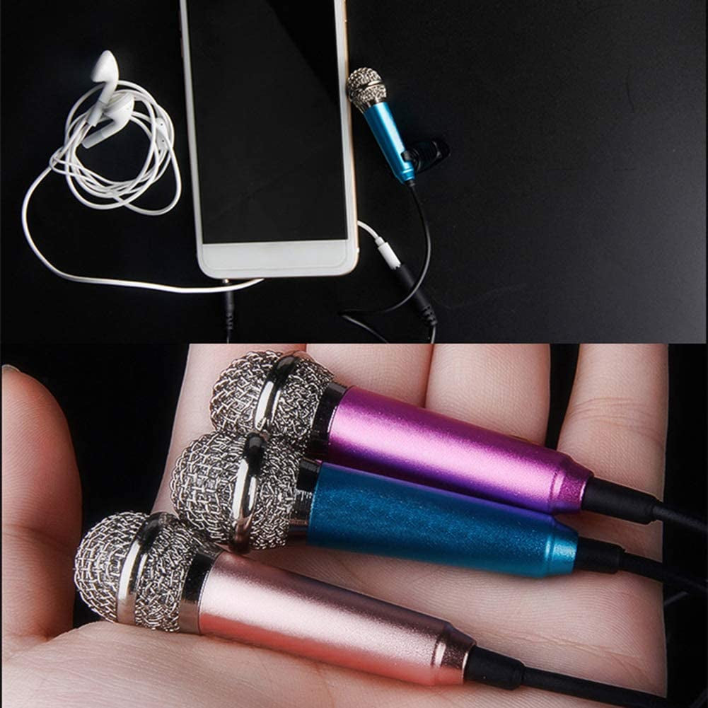 Galand Mini Portable Vocal/Instrument Microphone,3.5Mm Condenser Microphone Phone Karaoke Mic with Stand for Iphone Android Blue  Galand   
