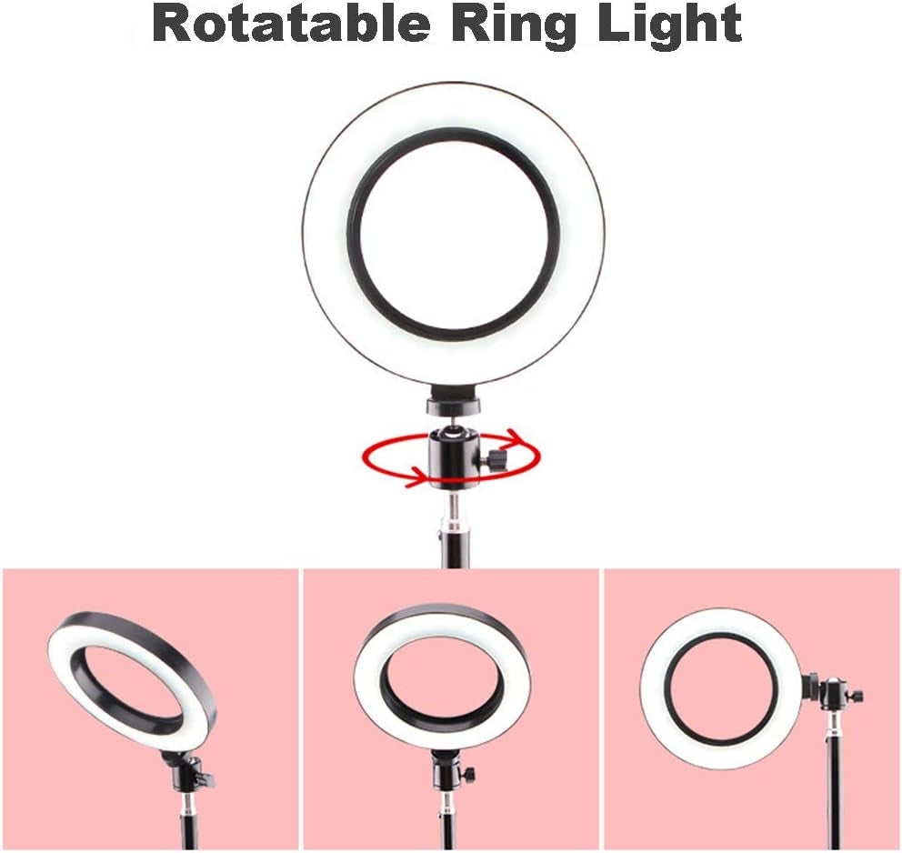 10" Selfie Ring Light with Tripod Stand & Phone Holder for Live Stream/Makeup,Dimmable Led Lighting Ringlight for Youtube Tiktok Photography Vlogging Video Compatible with Iphone Xs Max XR Android  SHARE SUNSHINE   