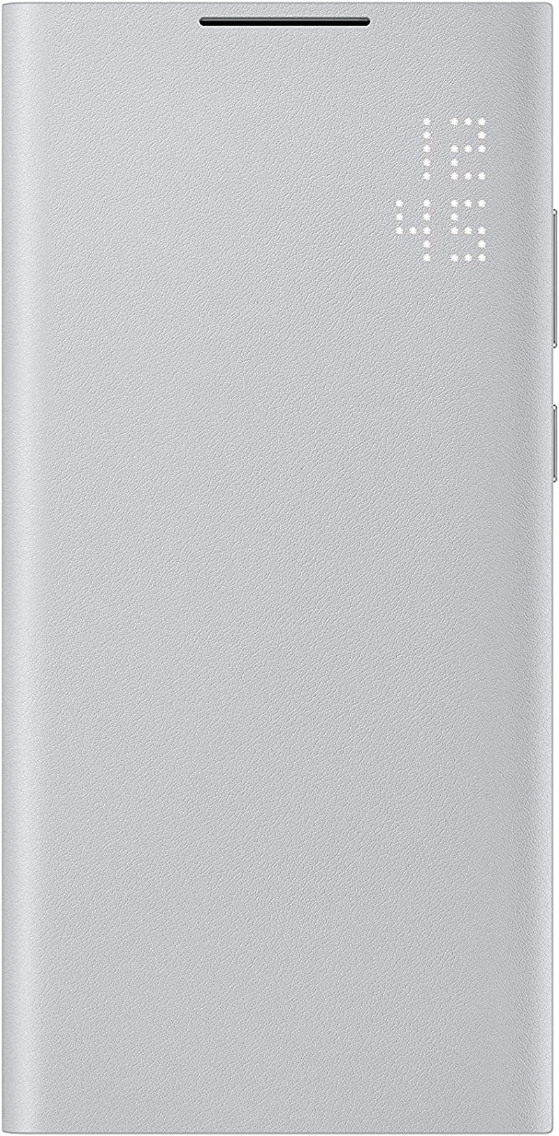 Samsung Galaxy S22 Ultra LED View Cover, Protective Phone Case, Tap Control, Card Pocket, Customizable, Shockproof, US Version, Light Gray, (EF-NS908PJEGUS)  Samsung   