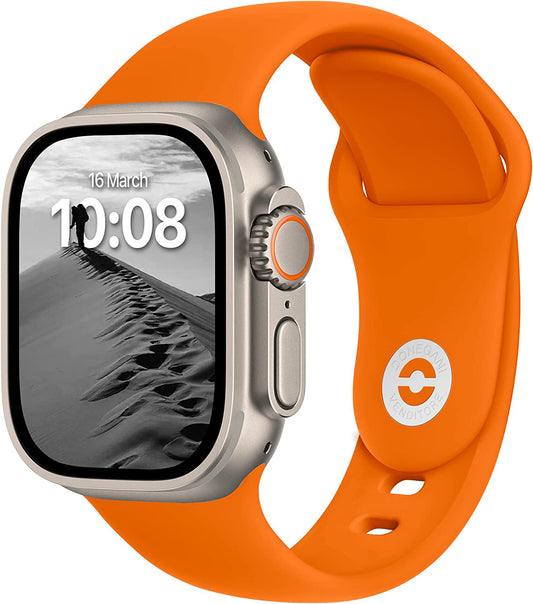 DONEGANI Sport Bands Compatible with Apple Watch Band Series Ultra 8 7 6 5 4 3 2 1 Se｜49Mm 45Mm 44Mm 42Mm Men Women in Color Orange｜Silicone FKM Bracelet Strap  DONEGANI   