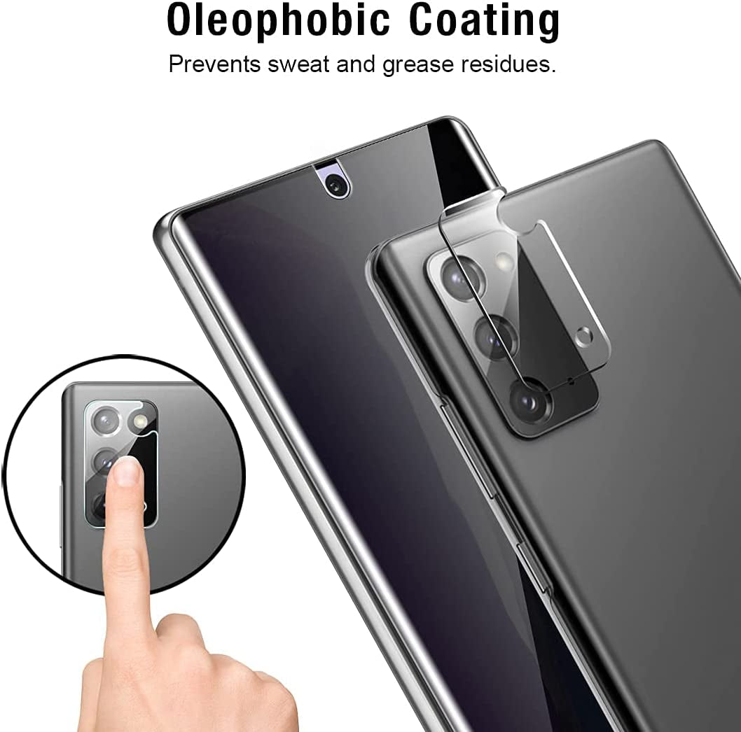 TOCOL 4 Pack for Samsung Galaxy Note 20 Ultra - 2 Pack Privacy Flexible Soft TPU Film Screen Protector [Anti-Peeping] and 2 Pack Camera Lens Protector Works with Fingerprint Sensor  TOCOL   
