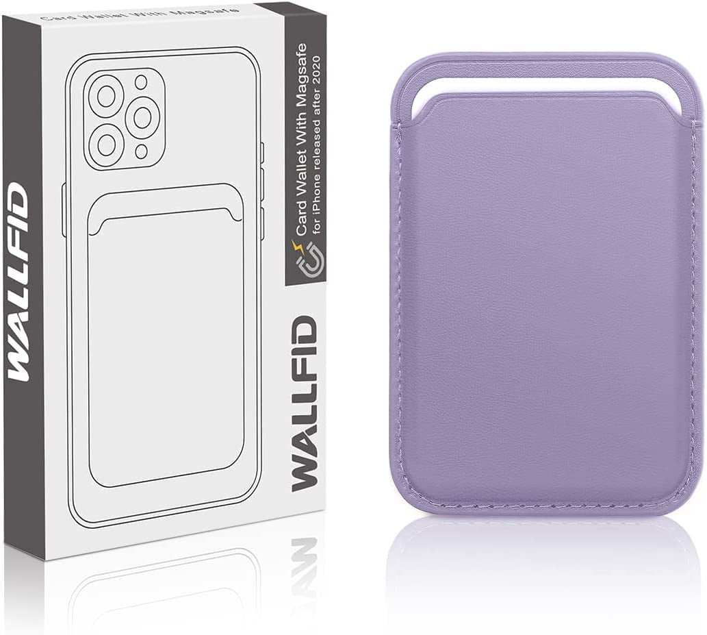 WALLFID Magsafe Wallet Leather Compatible with Iphone 12/13/14 Mini/Plus/Pro/Max,Rfid Card Holder with Magsafe Magnet (Purple)  WALLFID   