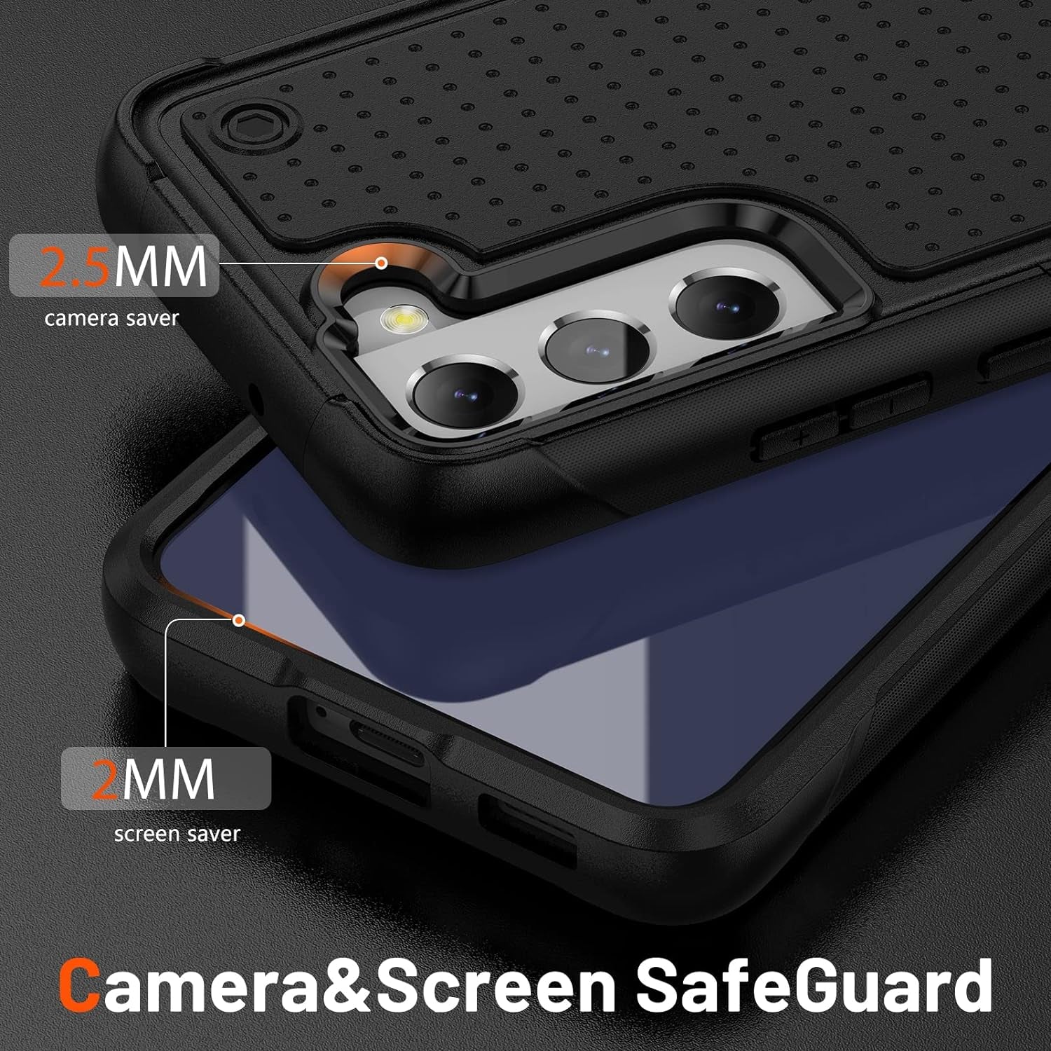 AYMECL for Samsung Galaxy S21 plus Case, S21 plus Case with Self Healing Flexible TPU Screen Protector[2 Pack], Military Grade Dual-Layer Heavy Duty Protection Case for Galaxy S21 plus 5G-Black  AYMECL   