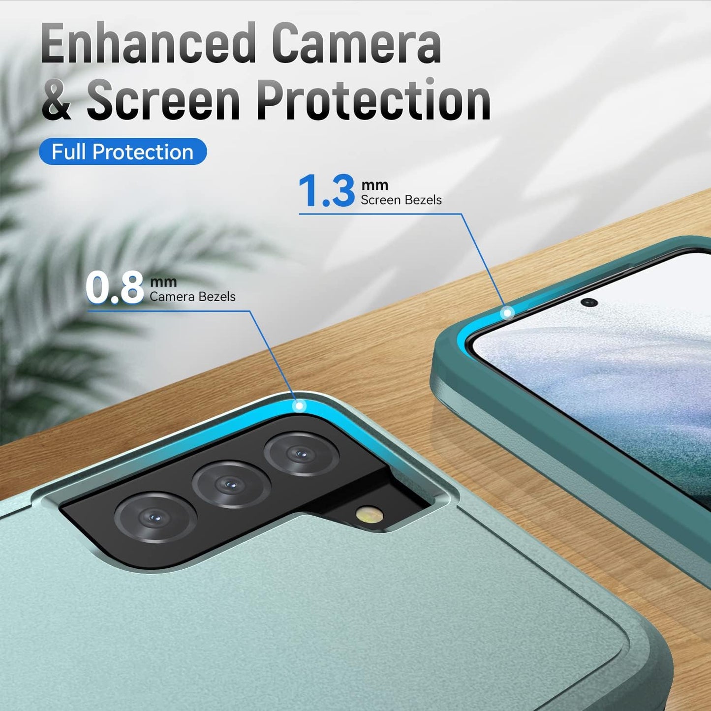 For Samsung Galaxy S21 Case, Galaxy S21 Case with HD Screen Protector [Military Grade Drop Tested] Heavy-Duty Tough Rugged Shockproof Protective Case for S21, Green  BOYOSS   