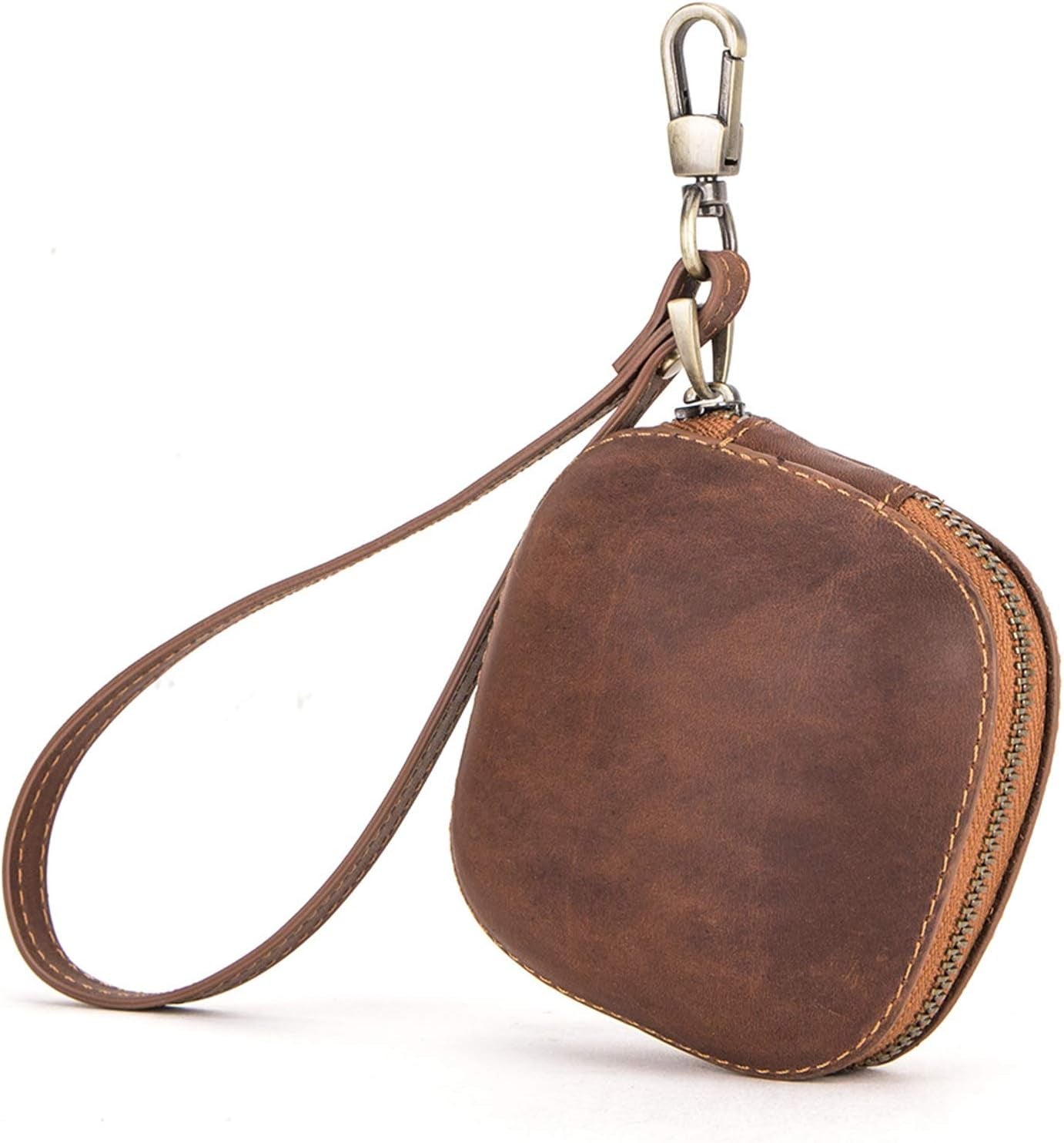 Apqdw Powerbeats Pro Case Cover, Leather Case for Power Beats Pro, Powerbeats Pro Accessories Beats Earbuds Carrying Case with Keychain (Brown)  Anbo   