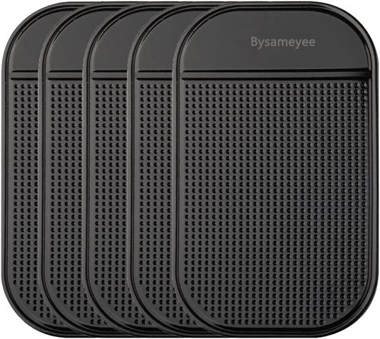 Anti-Slip Pad, Bysameyee Anti-Slide Fixate Sticky Mat for Car Dashboard, Silica Gel Non-Slip Pads for Radar Detector Cellphone, Pad, Keys,Glass, Mirrors, Whiteboards, Metal (Black, 5 Packs)  Bysameyee   