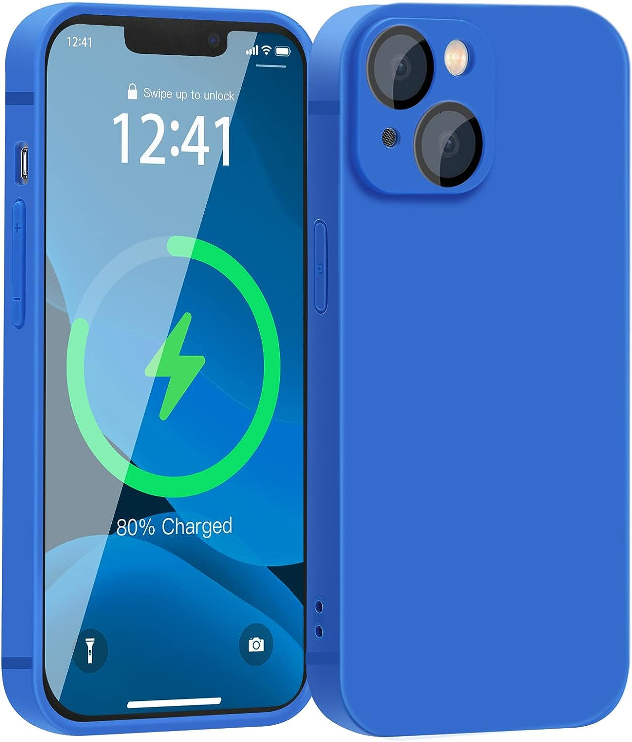 YZR Silicone Case Compatible with Iphone 13 Case (6.1 Inch 2021), with Camera Protection, Liquid Silicone Phone Case (Purple)  YZR Klein Blue  