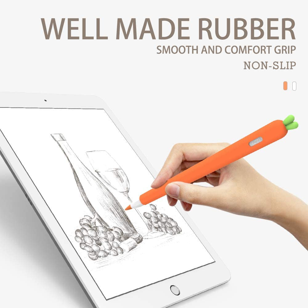 Love Mei for Apple Pencil Silicone Holder Sleeve for 2Nd Generation Protective Skin Cover Magnetic Case and Nib Cover Non-Slip Smooth Grip Cute Carrot Accessories for Ipad Pro  LOVE MEI   
