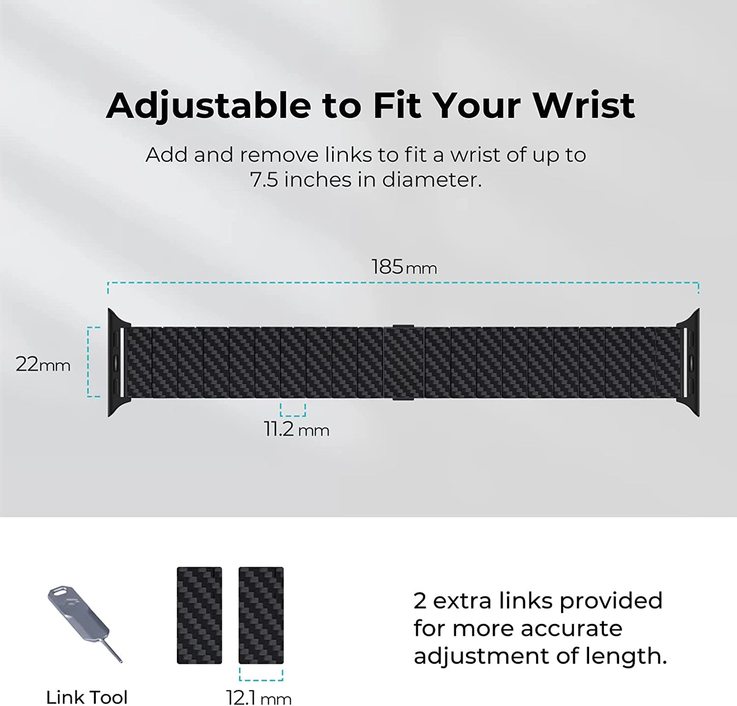 PITAKA Apple Watch Band Compatible with Apple Watch Ultra/8/7/6/Se/5/4/3/2/1, 100% Carbon Fiber Adjustable Apple Watch Ultra Band  PITAKA   