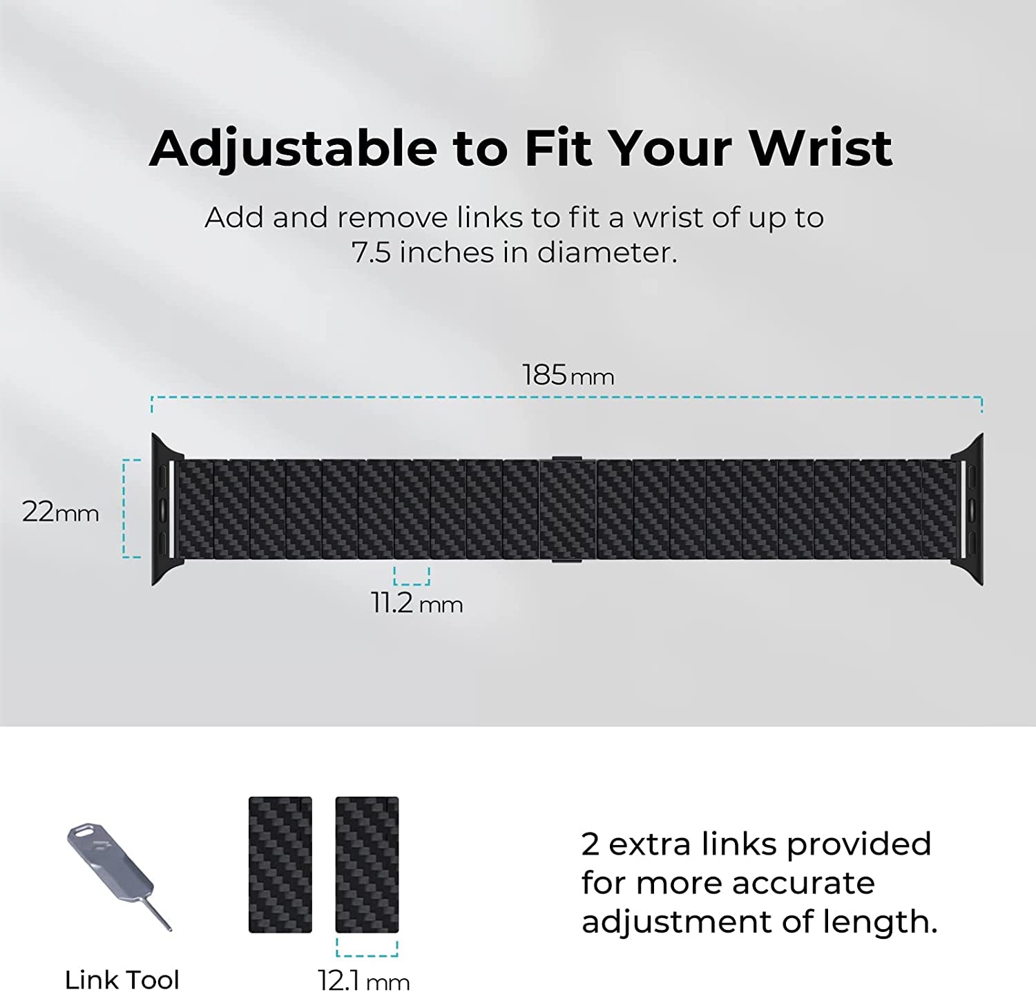 PITAKA Apple Watch Band Compatible with Apple Watch Ultra/8/7/6/Se/5/4/3/2/1, 100% Carbon Fiber Adjustable Apple Watch Ultra Band  PITAKA   