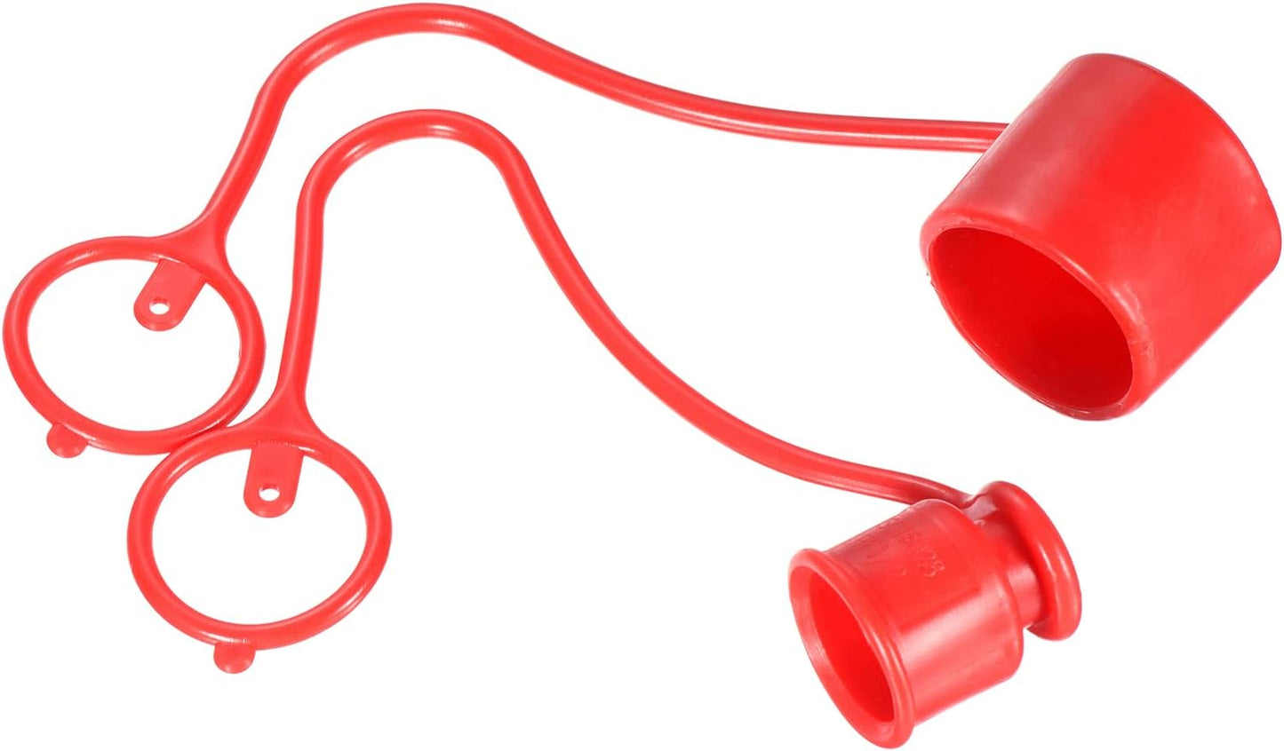 PATIKIL Dust Cap and Plug Kit, 1 Set 11/9X2" ID PVC Connector Protection Sleeve Covers for Flat Face Hydraulic Quick Coupling, Red  PATIKIL 1x11/7"  