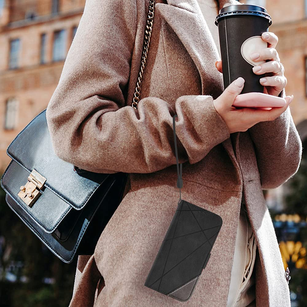 Compatible with Oneplus 8T Oneplus8T plus 9R 5G Wallet Case and Tempered Glass Screen Protector Flip Cover Card Holder Phone Cases for One Plus8T5G on 1 plus 8Tplus 1Plus 8T+ One+ 1+ 1+8T Pro G5 Black  Asuwish   