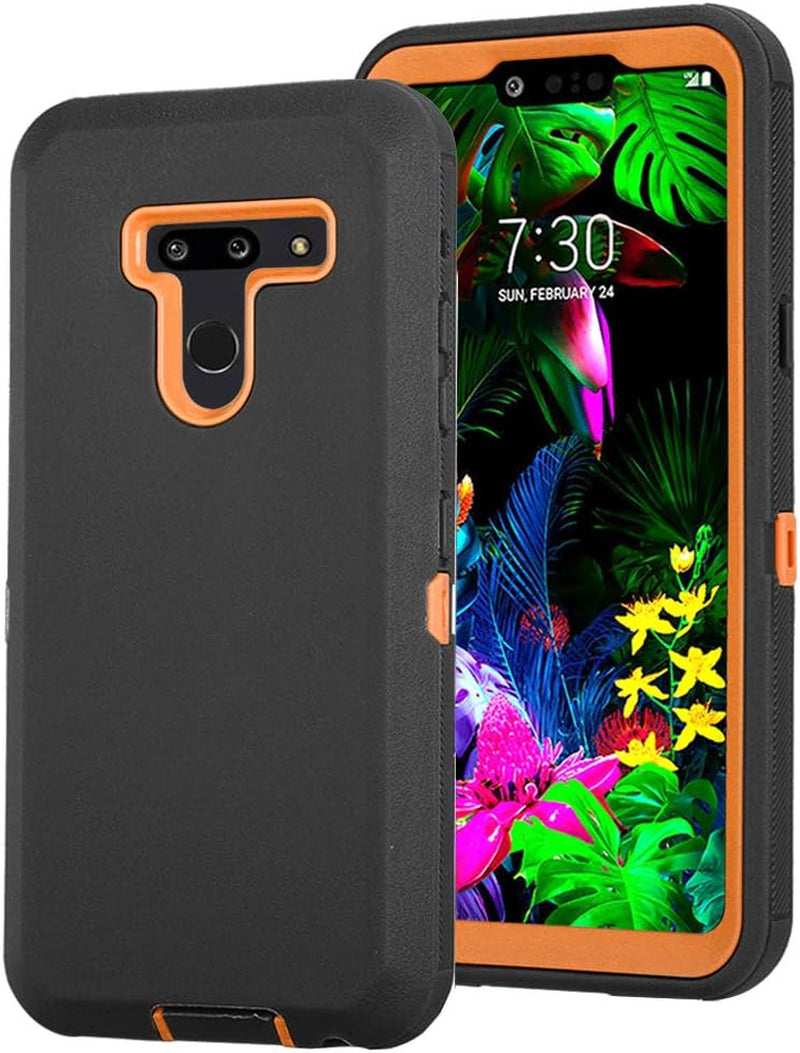 Aimoll-88 Case for LG G8/G8 Thinq with Built-In Screen Protector Heavy Duty Shockproof Hybrid High Impact Resistant Rugged Full-Body Tri-Layer Protective Phone Cover for LG G8/G8 Thinq (Black/Orange)  Aimoll-88   