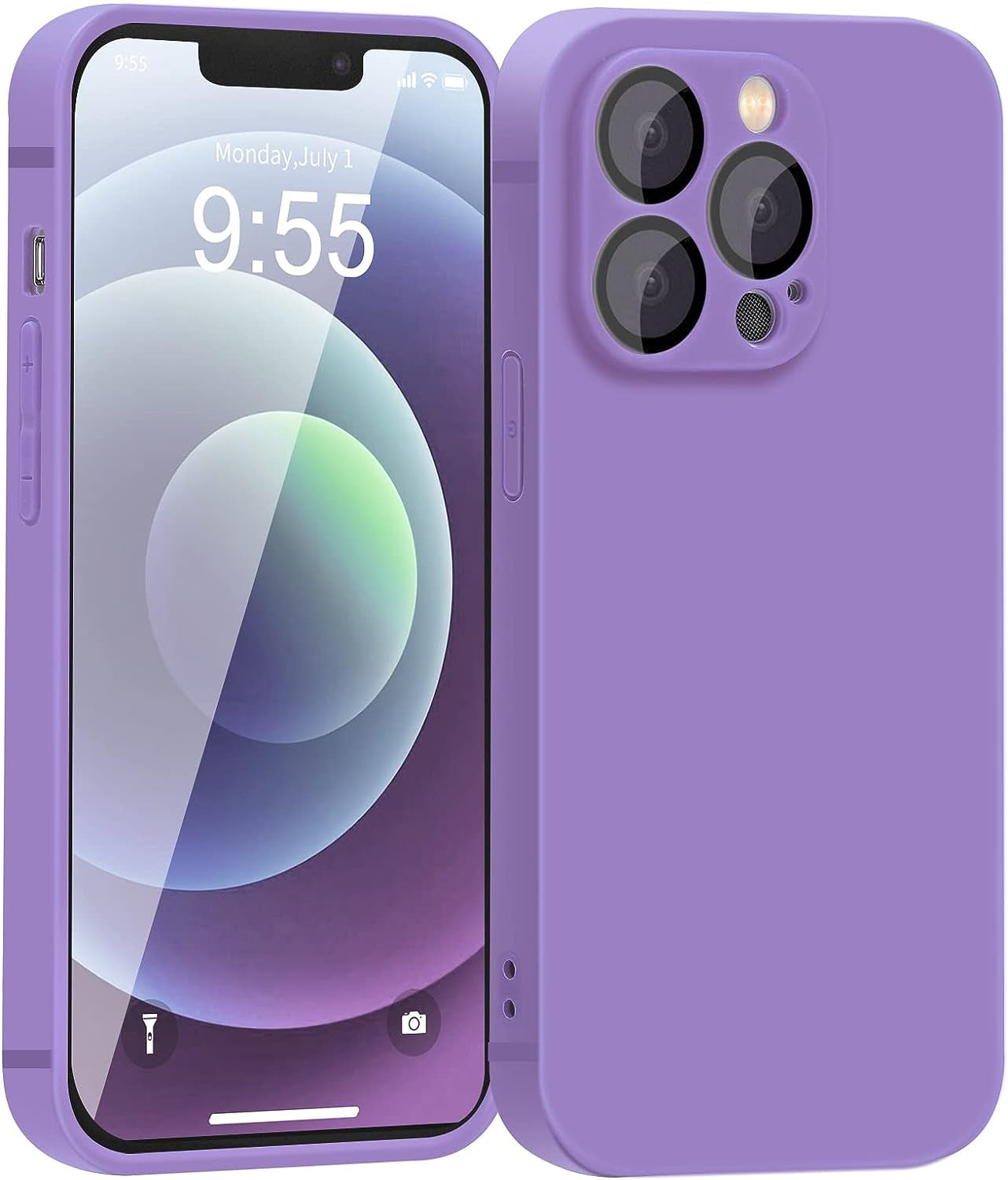 YZR Silicone Case for Iphone 12 Pro Max Case 6.7 Inch, Individual Protection for Each Lens, Liquid Silicone Phone Case with Microfiber Lining (Hawthorn Red)  YZR Grass Purple  