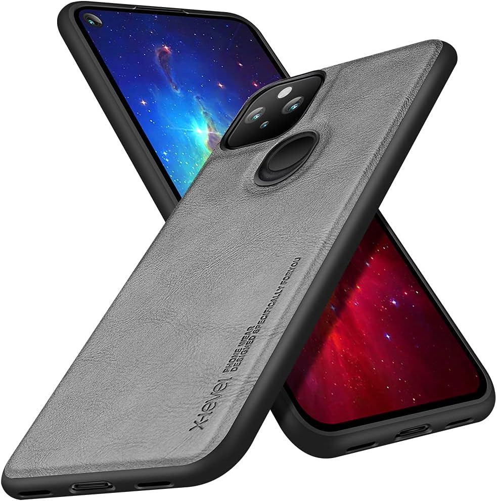 X-Level Google Pixel 5 Case,Anti-Scratch Premium Leather Soft TPU Bumper Shockproof Protective Phone Cover Case for Google Pixel 5 6.0 Inch (Gray)  X-level   