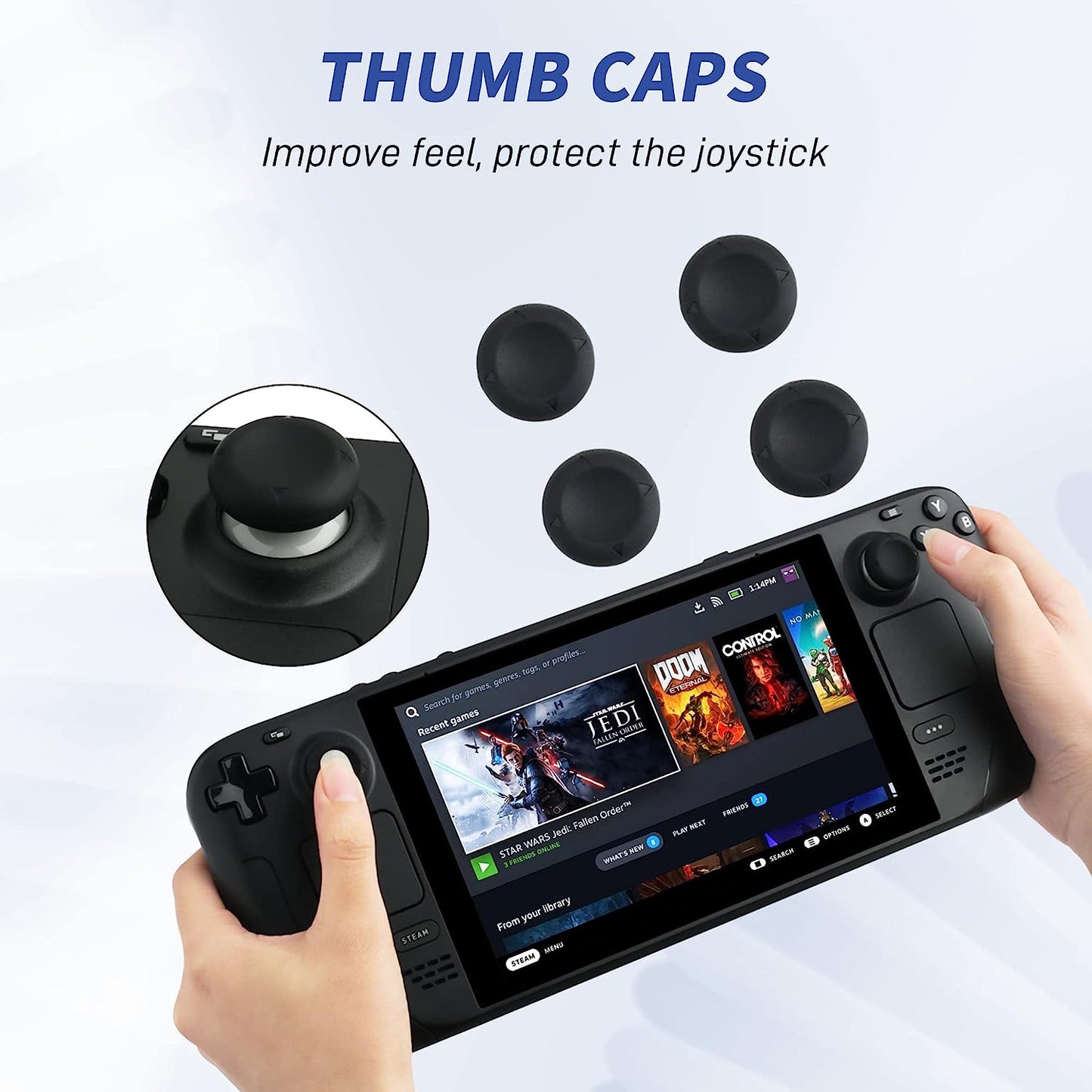 GLDRAM 16 in 1 Protective Dust-Proof Kit for Steam Deck, Dust Filter Cover, Dust Plug, Touch Pad Sticker, Button Protection Sticker, Rocker Cap  GLDRAM   