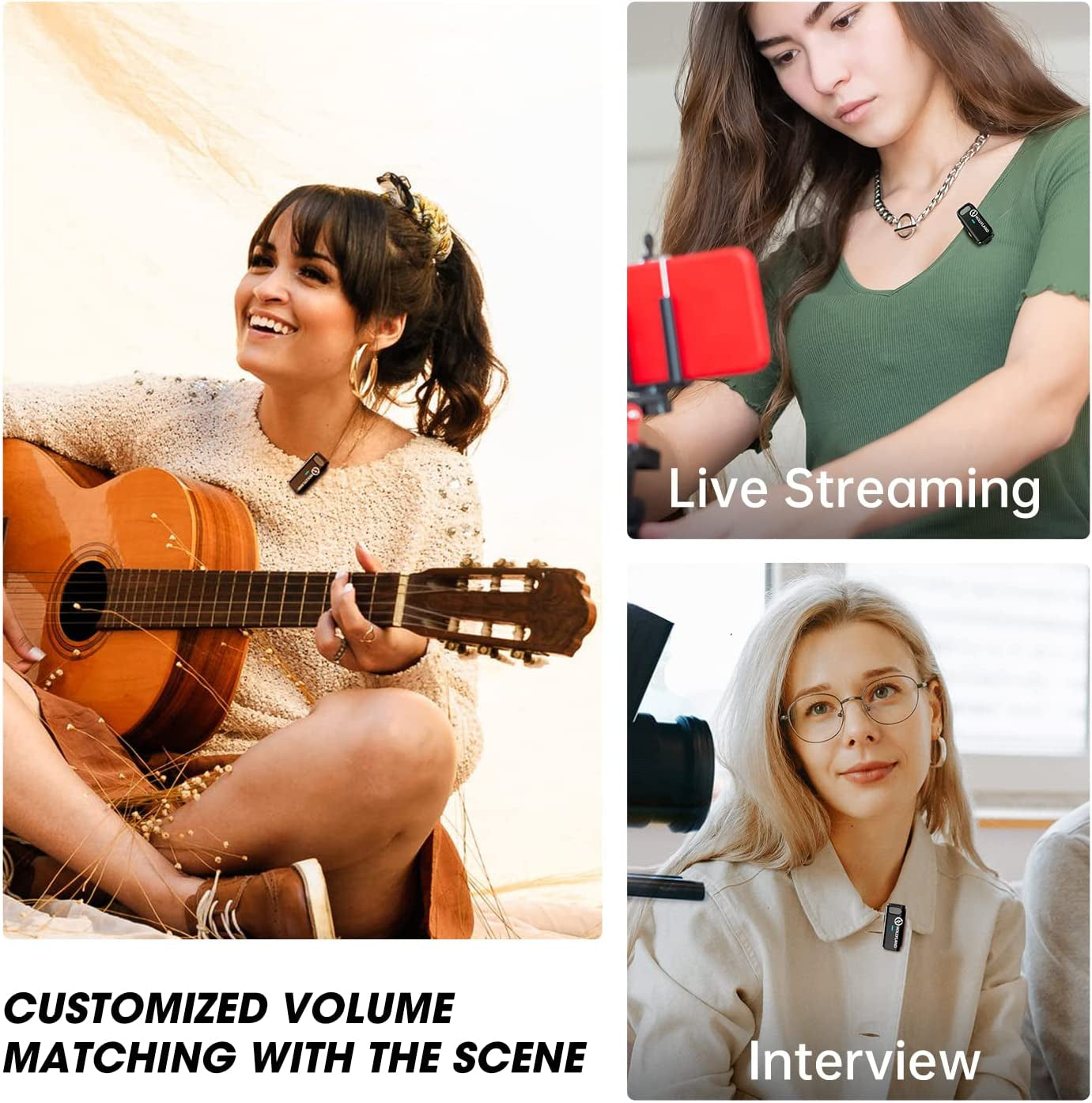 Hollyland Lark M1 2.4Ghz Wireless Lavalier Microphone System, 650Ft Range Noise Cancellation Dual-Channel Lapel Mic for Camera Phone Video Recording Live Stream Vlog Interview, 2Tx+1Rx+Charging Case  HollyView   