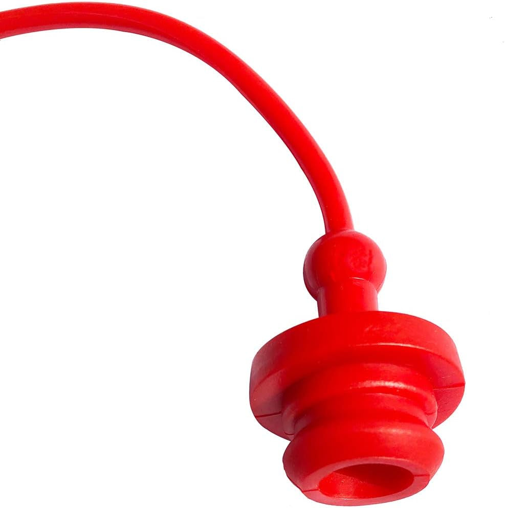 2Sets 1/2" Hydraulic Coupler Dust Cap, Male Dust Cap and Female Plug Cover for Flat Face Quick Coupler Bobcat Skid Steer, ISO a Pioneer Style Red Cap with Retention Ring  Yowming   
