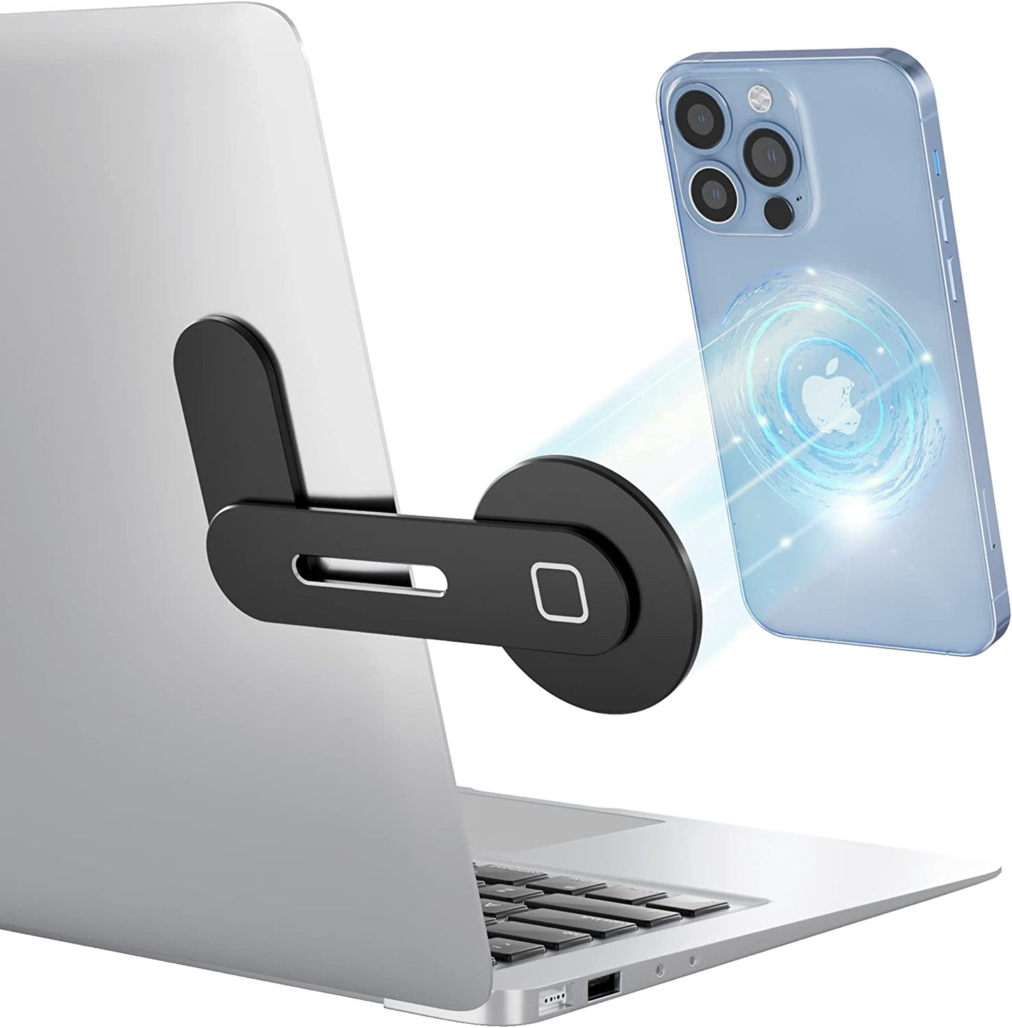 Doter Magsafe Accessories Are Compatible with Iphone 14/Iphone 13/Iphone 12 Series, Universal Laptop Accessories in Order for Dual-Screen Interaction, Laptop Phone Holder for All Cell Phones  Doter Black  