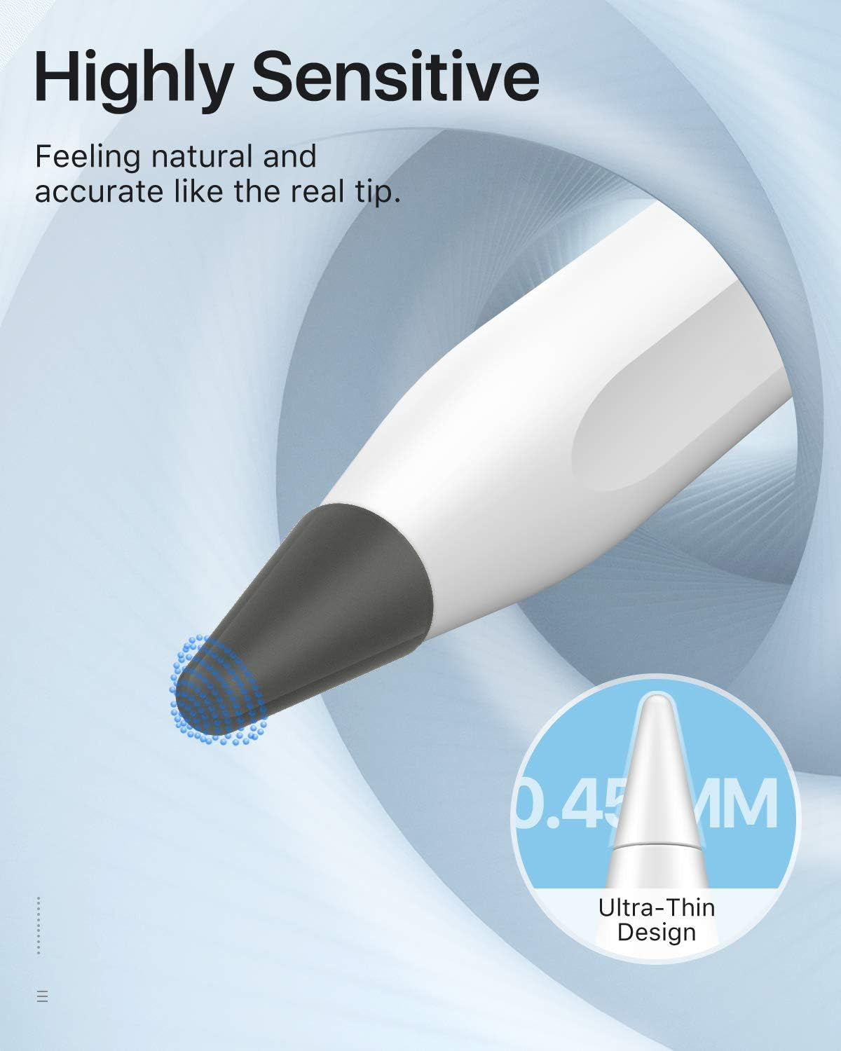 Moko [10 Pack Pencil Tips Cover Fit Ipad Pencil, Compatible with Apple Pencil 1St Gen/Pencil 2Nd Generation, Pen Nibs Cover for Drawing Writing Anti-Slip Silicone Lightweight Protective Case, Gray  MoKo   