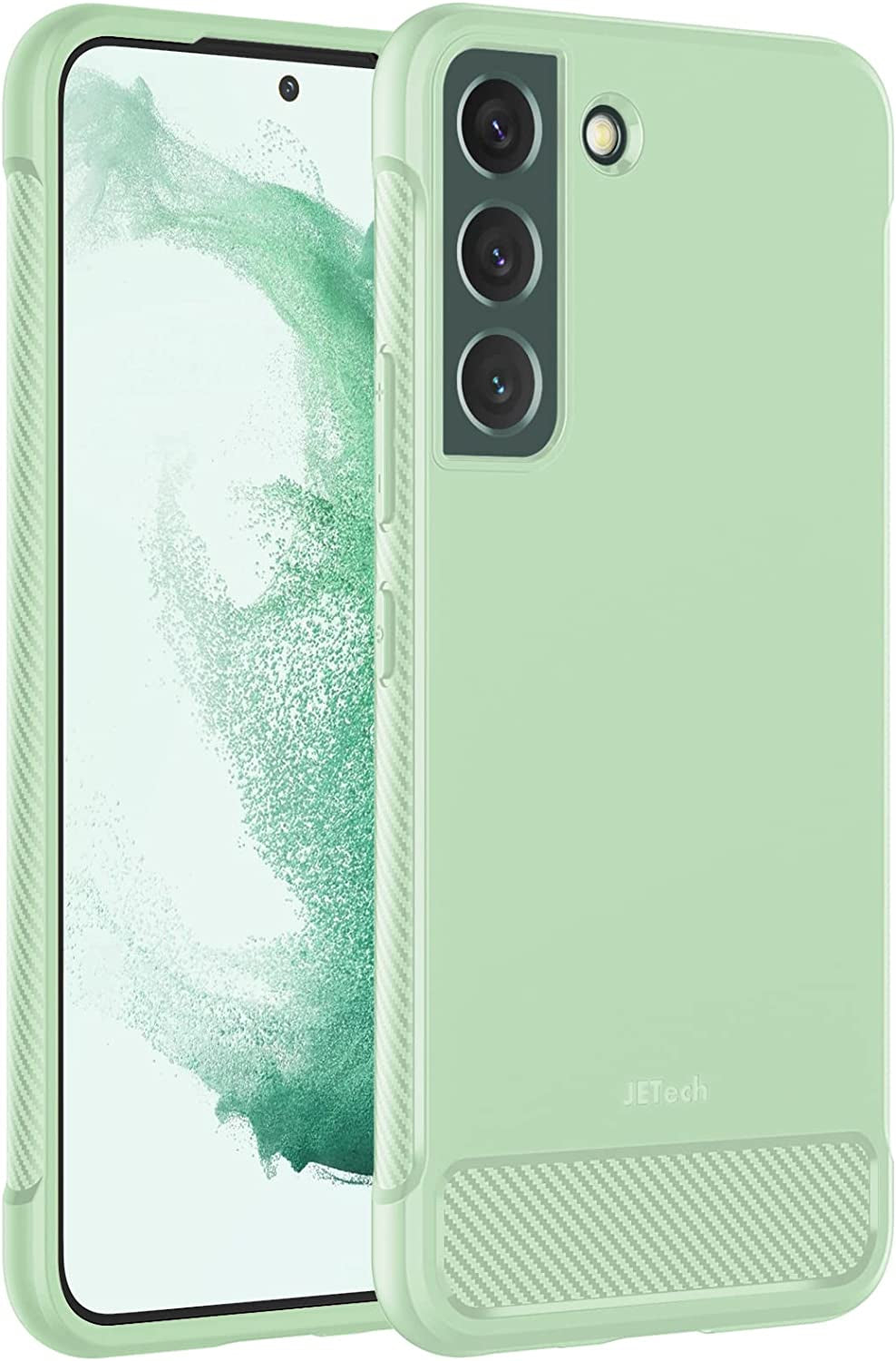 Jetech Slim Fit Case for Samsung Galaxy S22+ / S22 plus 5G 6.6-Inch, Thin Phone Cover with Shock-Absorption and Carbon Fiber Design (Pink)  JETech Green  