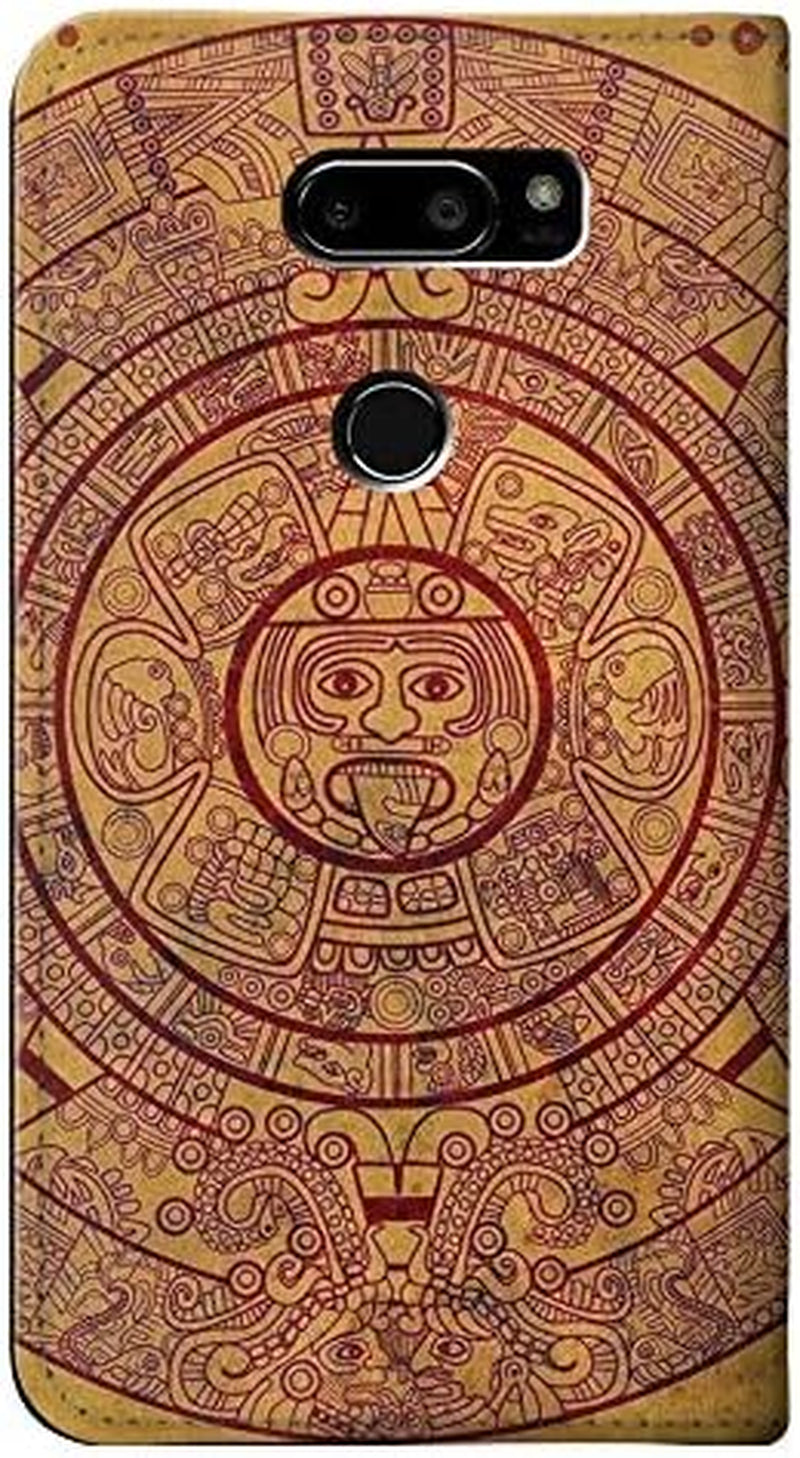 RW0692 Mayan Calendar PU Leather Flip Case Cover for LG V30, LG V30 Plus, LG V30S Thinq, LG V35, LG V35 Thinq  jjphonecase   