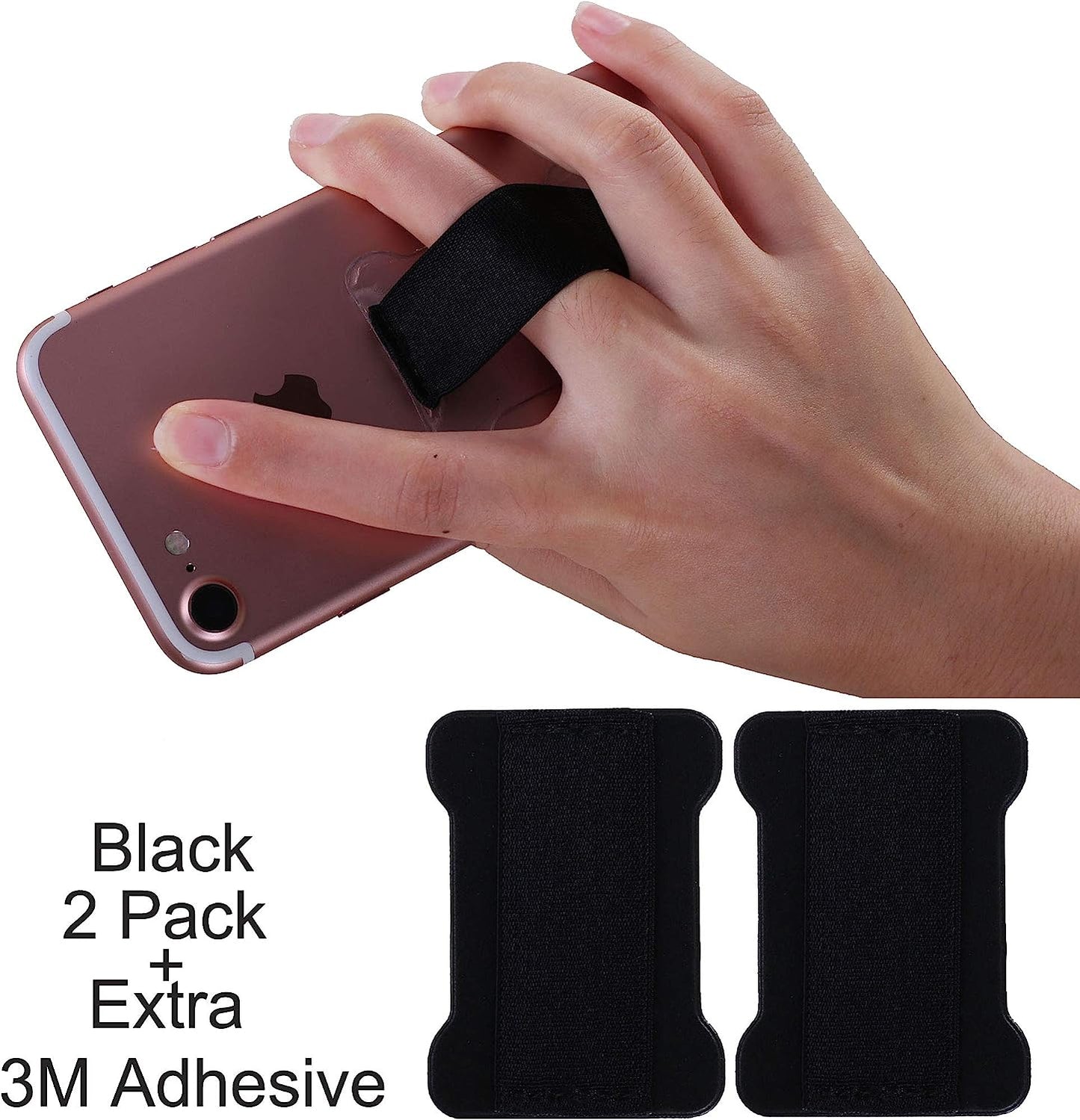 Cheap Sunday Cellphone Strap Holder for Back of Phone - Ultra Slim Universal Loopy Phone Grip Finger Strap Holder with Adhesive to Stick on (Black 2 Packs)  Cheap Sunday   
