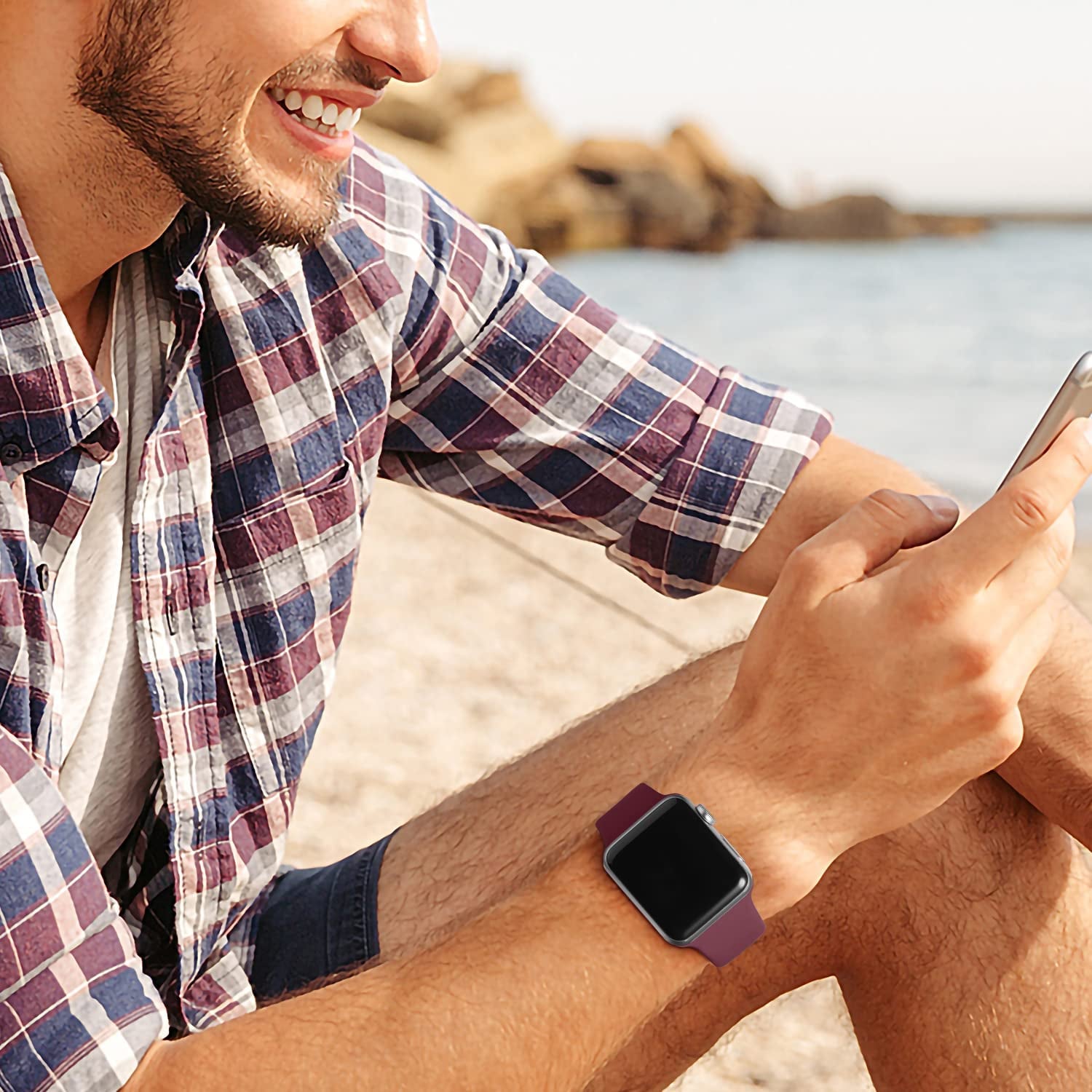 SNBLK [14 Pack] Compatible with Apple Watch Band 38Mm 40Mm 41Mm 42Mm 44Mm 45Mm 49Mm for Women Men, Soft Silicone Wrist Bands Sport Strap Compatible for Iwatch Series 8 7 6 5 4 3 2 1 SE Ultra  SNBLK   