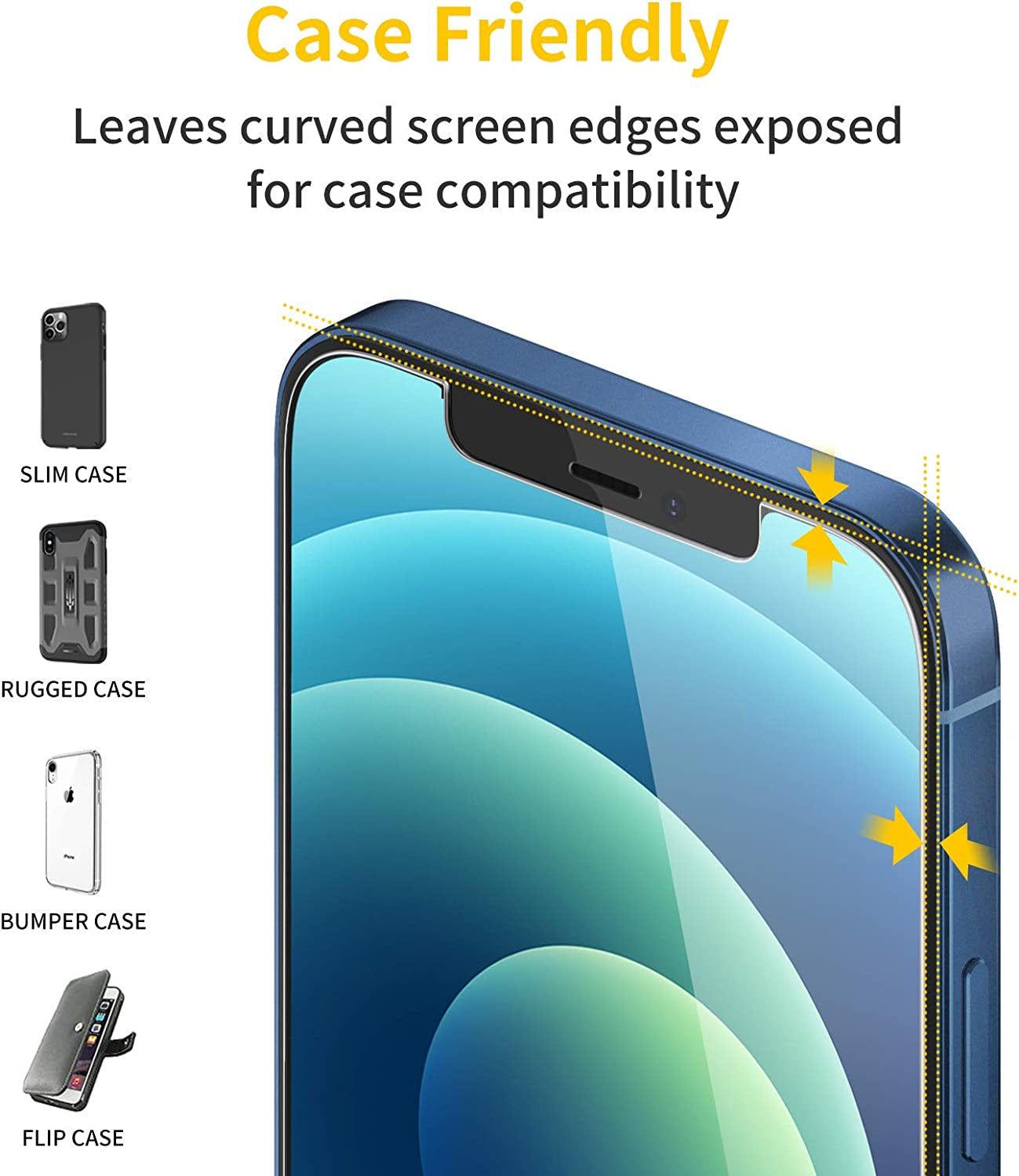 Unbreakcable 3-Pack Screen Protector for Iphone 12 / Iphone 12 Pro, Double Shatterproof Tempered Glass [Easy Installation] [9H Hardness] [99.99% HD Clear] [Case Friendly] for Iphone 6.1 Inch  UNBREAKcable   