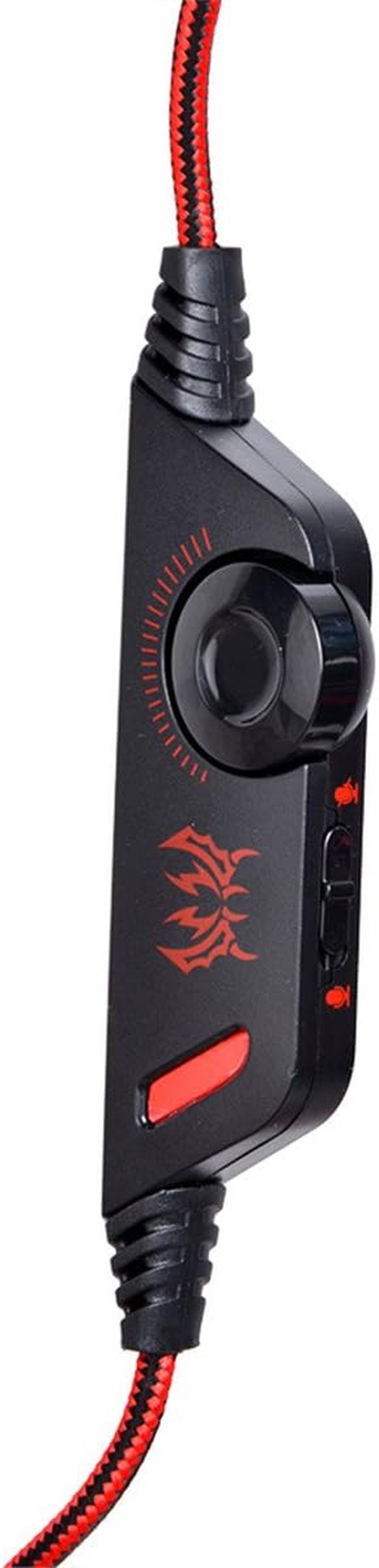 CREJOY 3.5Mm Stereo LED Lighting Over-Ear Game Gaming Headphone Headset Headband Earphone with Mic for PS4 PC Computer Mac Laptop Smartphone Mobile Phones, Red  CREJOY   